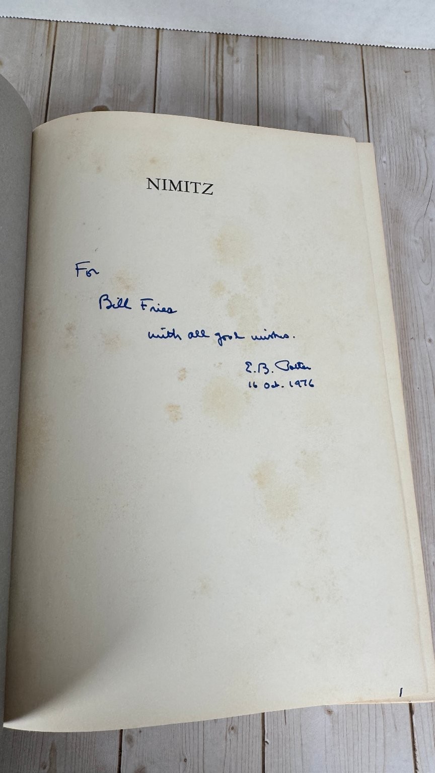 Nimitz E.B. Potter 1976 Signed Biography Admiral Naval Institute Press