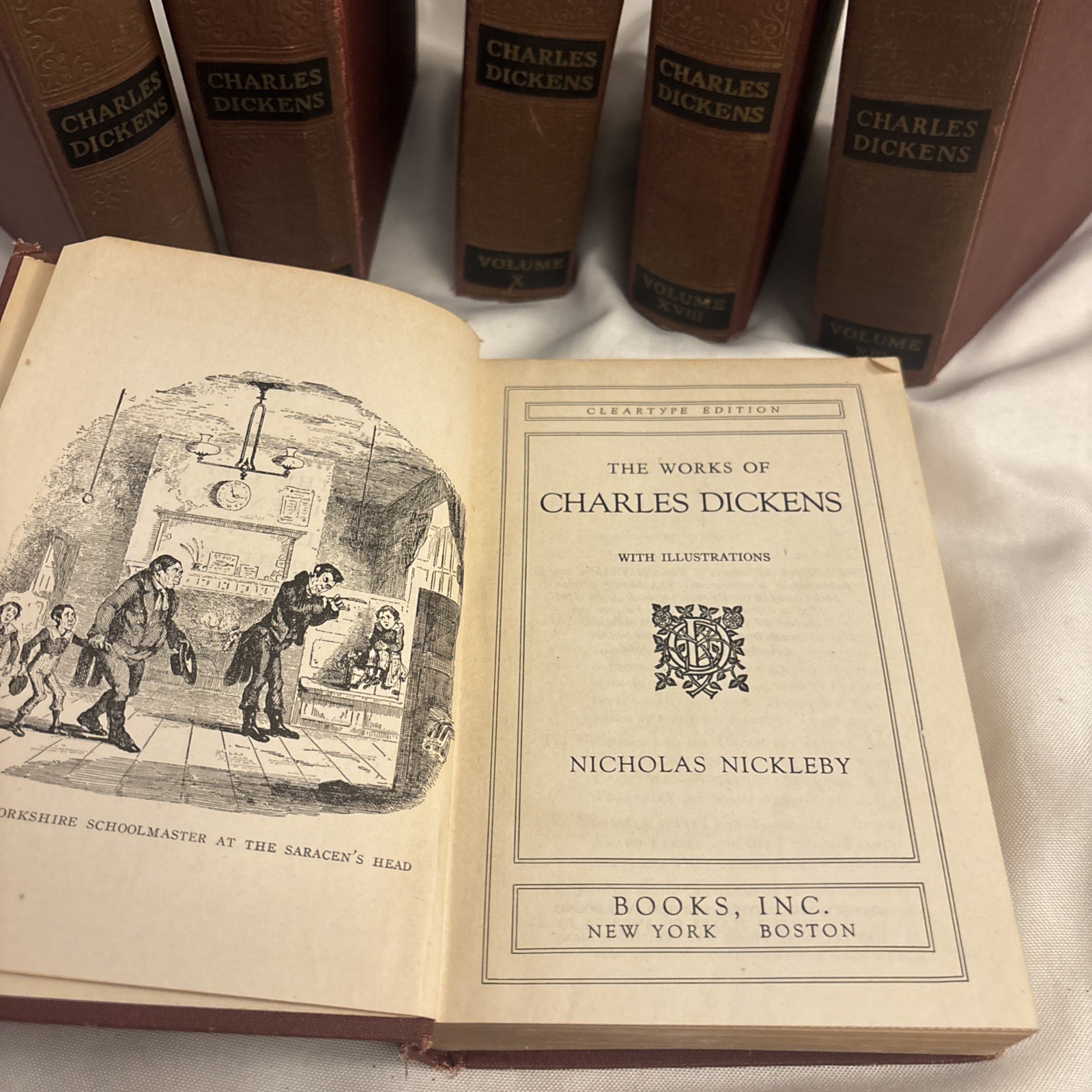 Charles Dickens 1936 Set of 6 Books Cleartype Edition – Not a Full Set