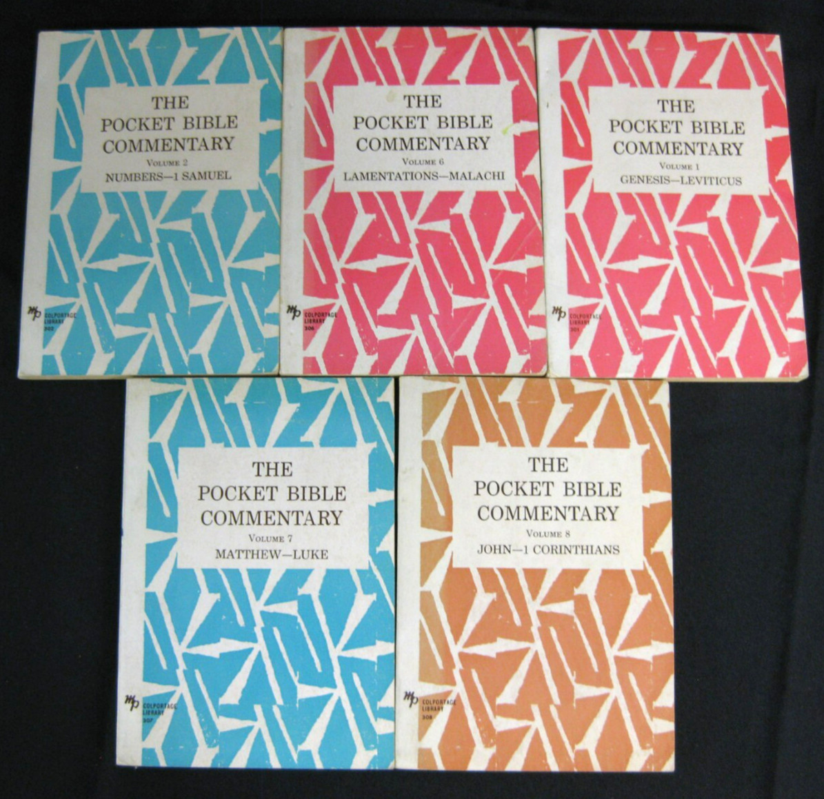 The Pocket Bible Commentary Volumes 1,2,6,7,8 Moody Press Vintage