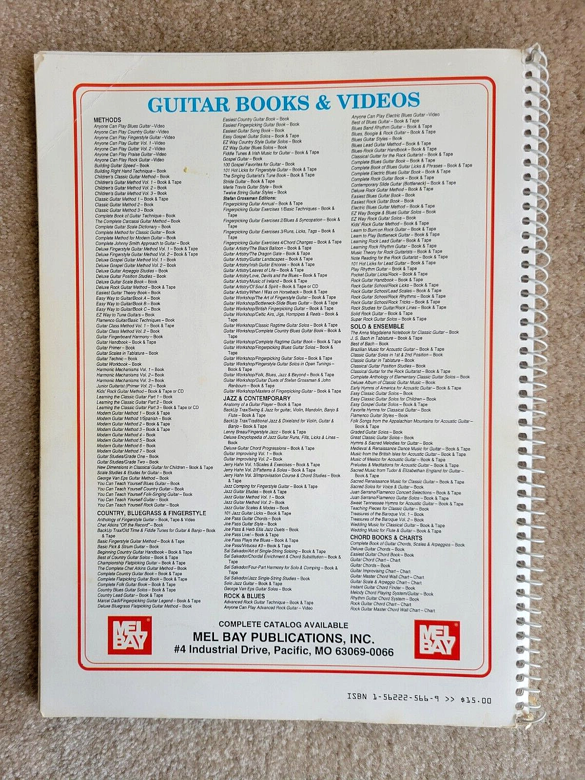 BLUES BAND RHYTHM GUITAR By Larry Mccabe – Spiral Bound 1993