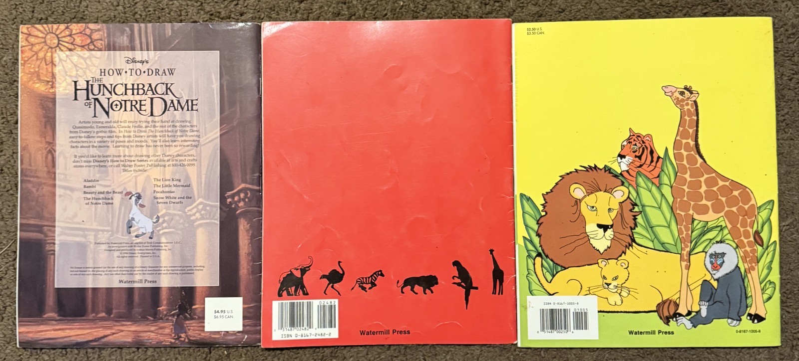 12 Vtg Watermill Press How to Draw Books * Animals Dogs Dinosaurs Ghost Witches