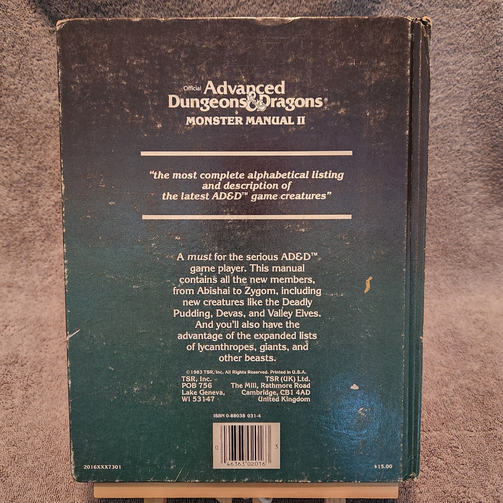 Monster Manual II AD&D #2016 Advanced Dungeons and Dragons 1983 TSR Hardcover