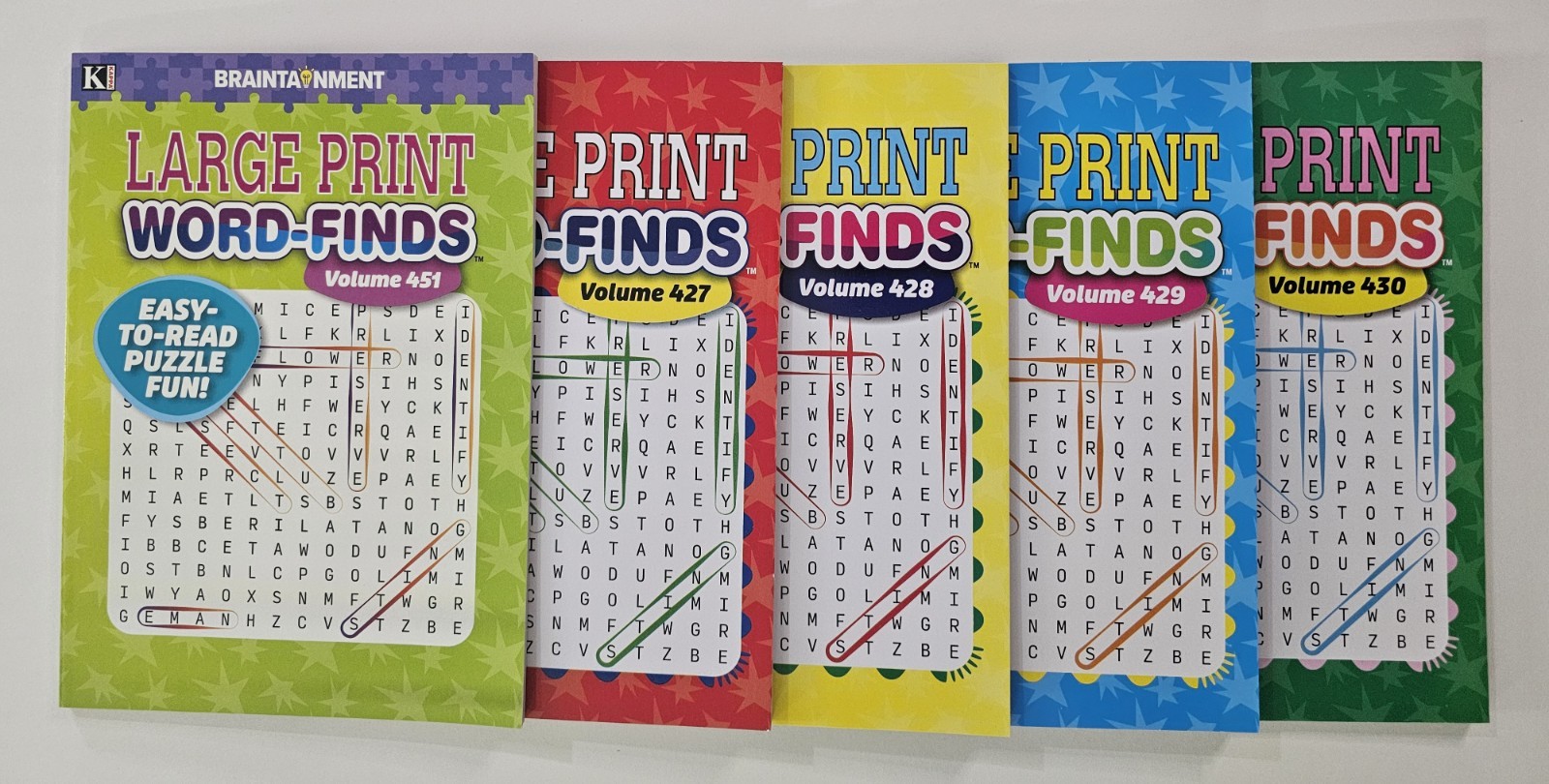 5 New Large Print Word-Finds Puzzle Books Kappa Games Vol #427-451~ Search,Hunt