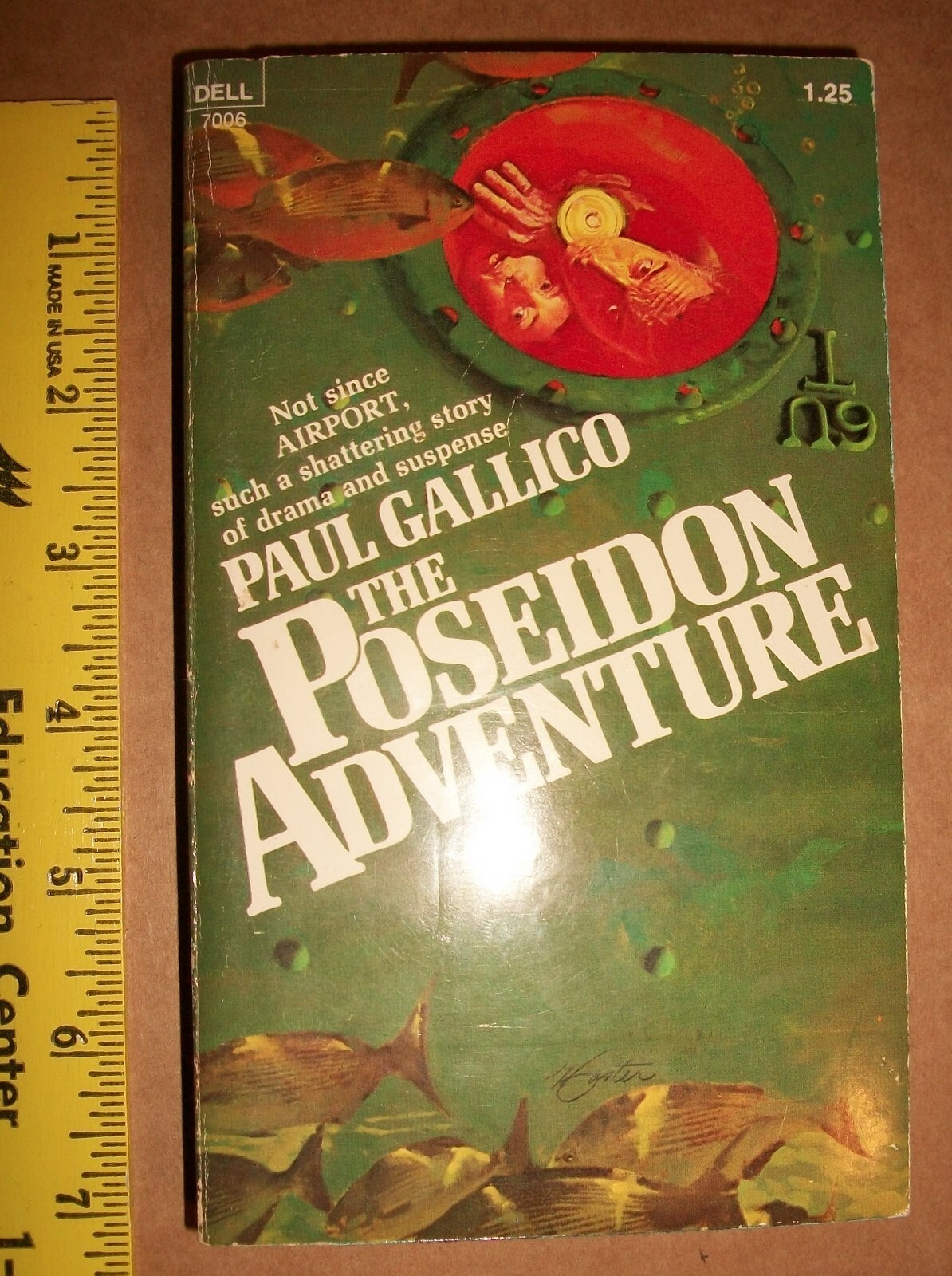 The Poseidon Adventure Paul Gallico PB Dell #7006 1st print Nov 1970 $1.25 VG