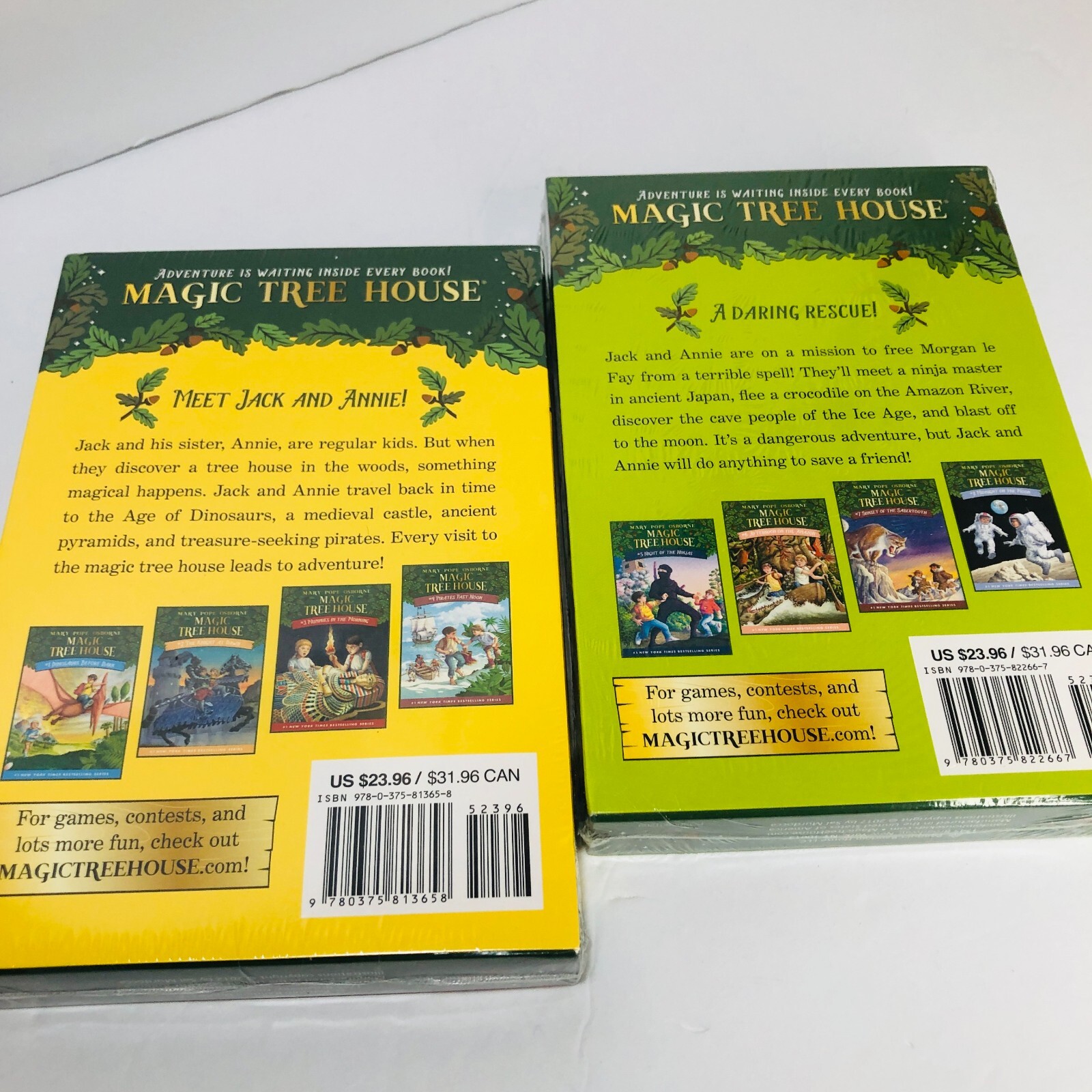 MAGIC TREE HOUSE SER: Two Boxed Sets (Books 1-8) by Mary Pope Osborne NEW IN PKG