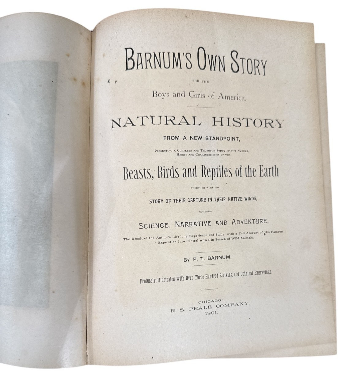 BARNUM’S Own Story for the Boys & Girls of America . Natural History from 1891