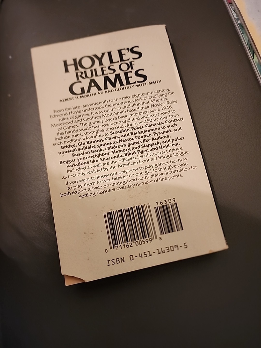 Hoyle’s Rules of Games by Geoffrey Mott-Smith and Albert H Morehead (1946, Mass)