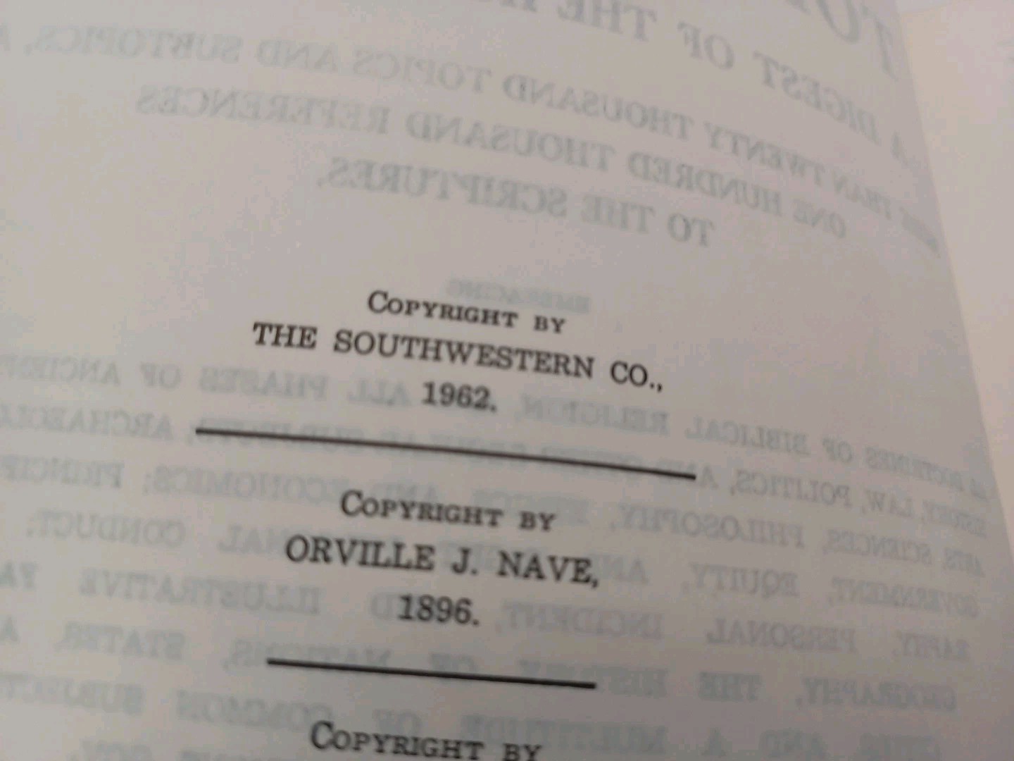Nave’s Topical Bible Digest Black Leather Bound Thumb Indexed 1962 Southwestern