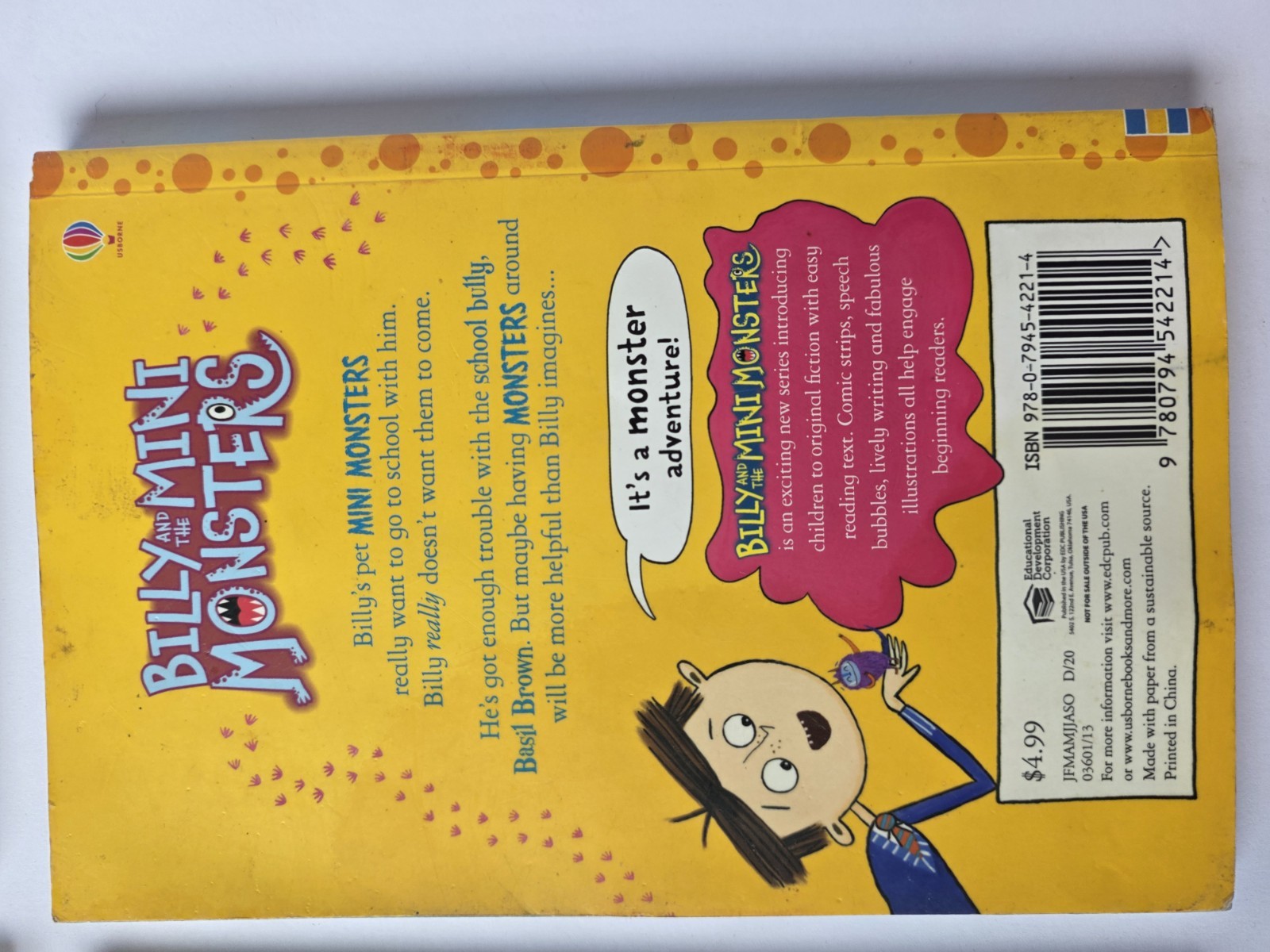 Usborne Billy And The Mini Monsters Books by Zanna Davidson- Lot of 9 VGC PB