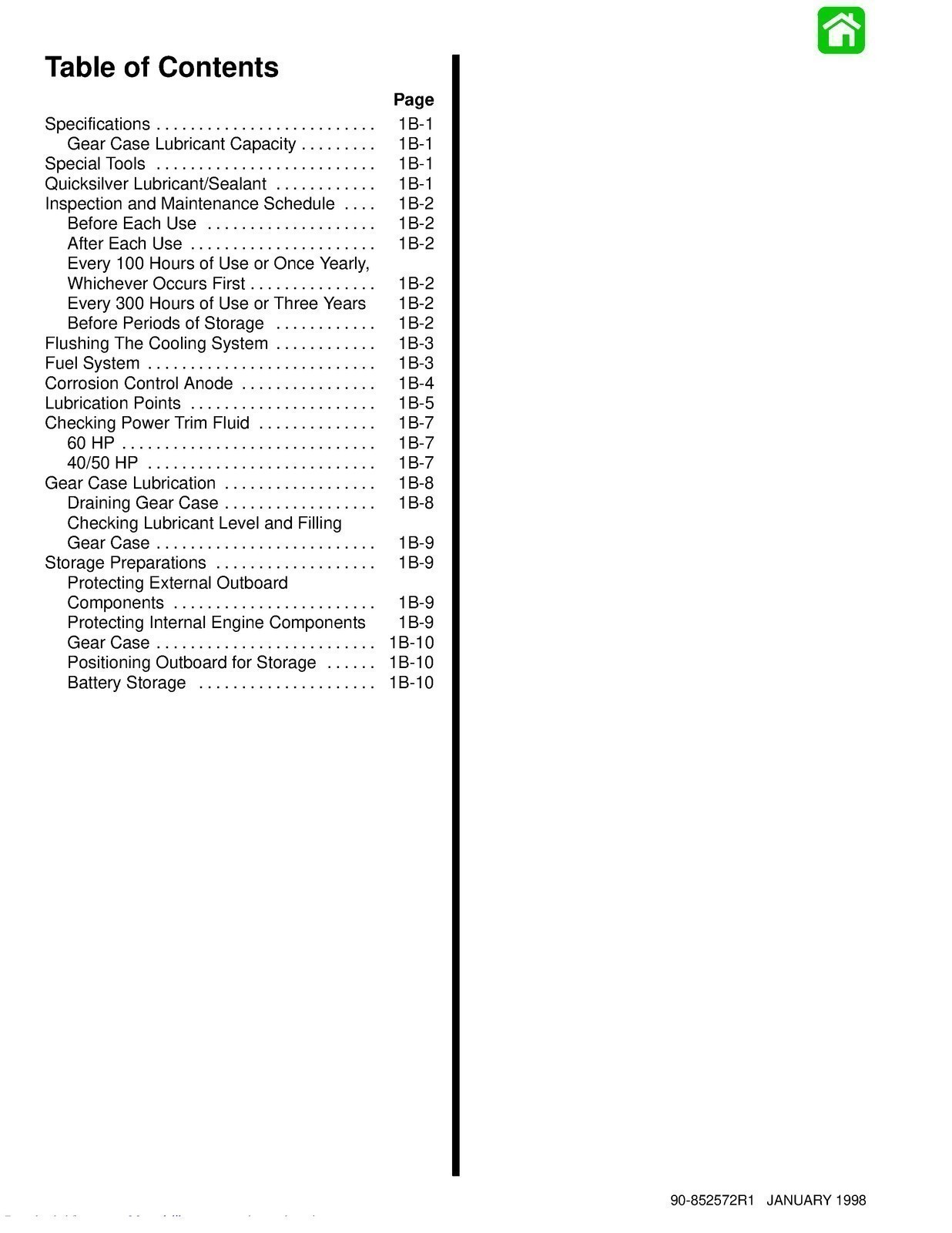 MERCURY 40 50 55 60 Service Manual Workbook 1998 VERSION – SPIRAL FIXED – COVERS