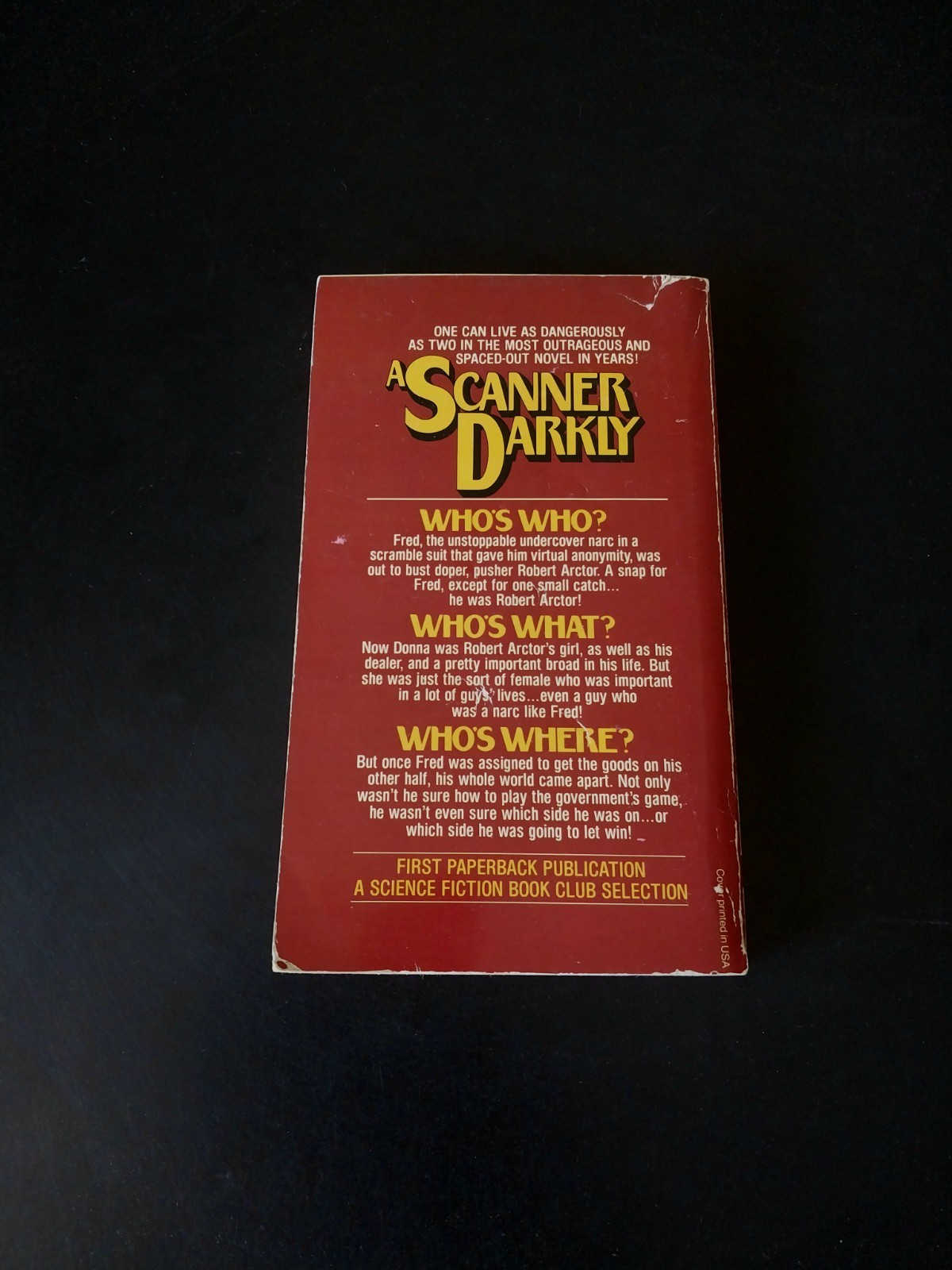 Philip K. Dick – A Scanner Darkly – Ballantine First Printing 1977