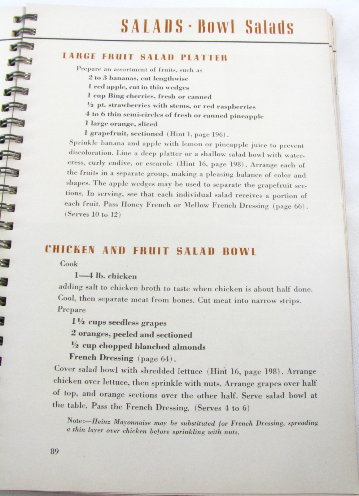 Vintage Heinz Recipe Book Spiral Bound 1939 Ring Wire Bound WWII Cookbook