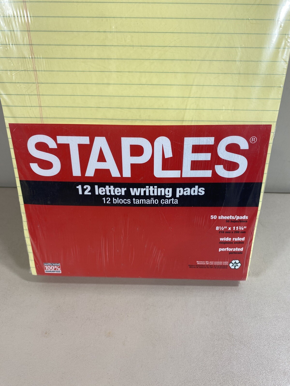 12 Staples 8 1/2″ x 11 3/4″ Letter Writing Pads New in Package