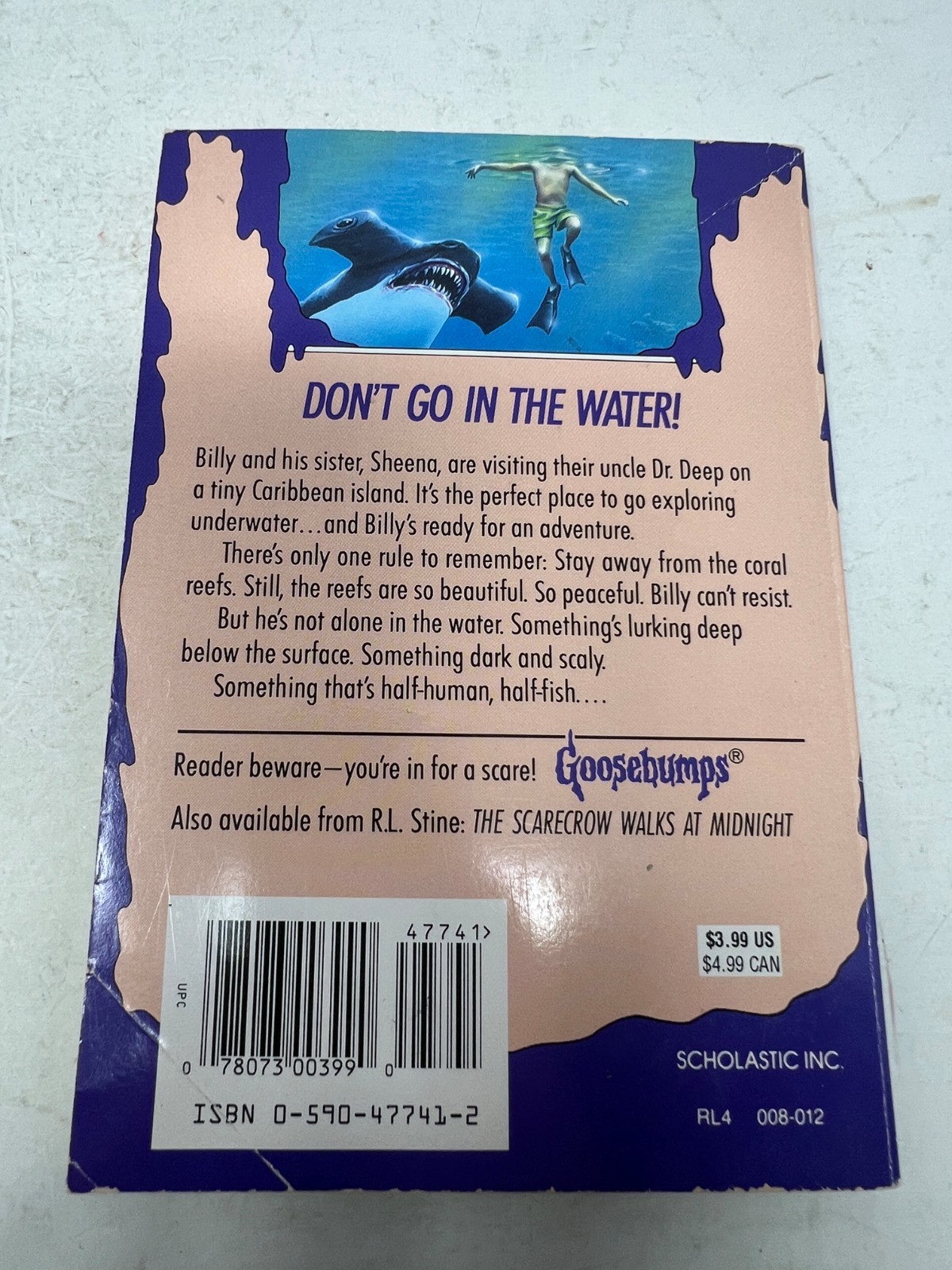 Vtg Goosebumps Deep Trouble R.L. Stine 1994 Billy Sheena Horror Juvenile Fiction