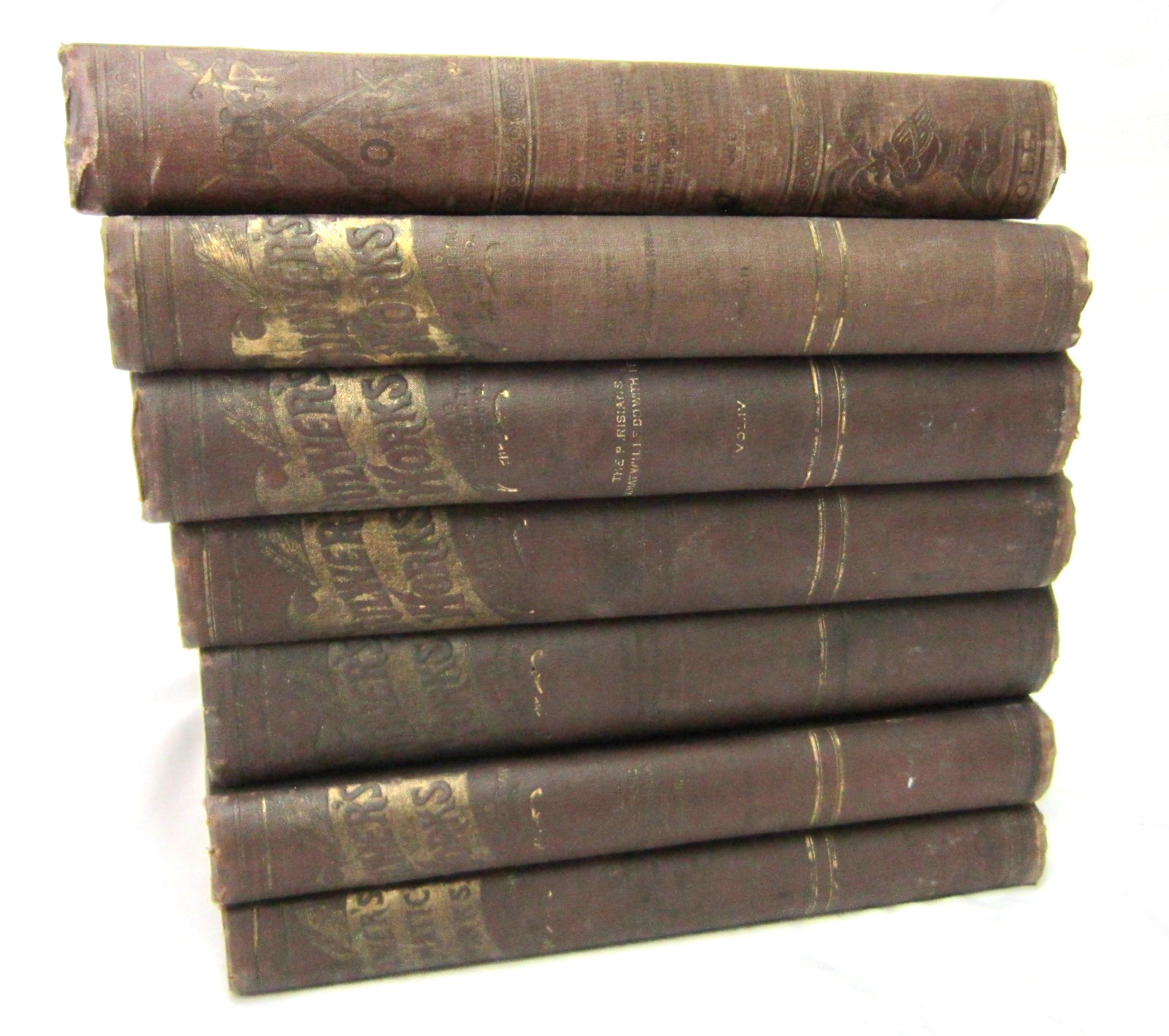Bulwer’s Works Lot of 7 Books Volume 2-9 (missing 1 & 7) Edward Bulwer Lytton