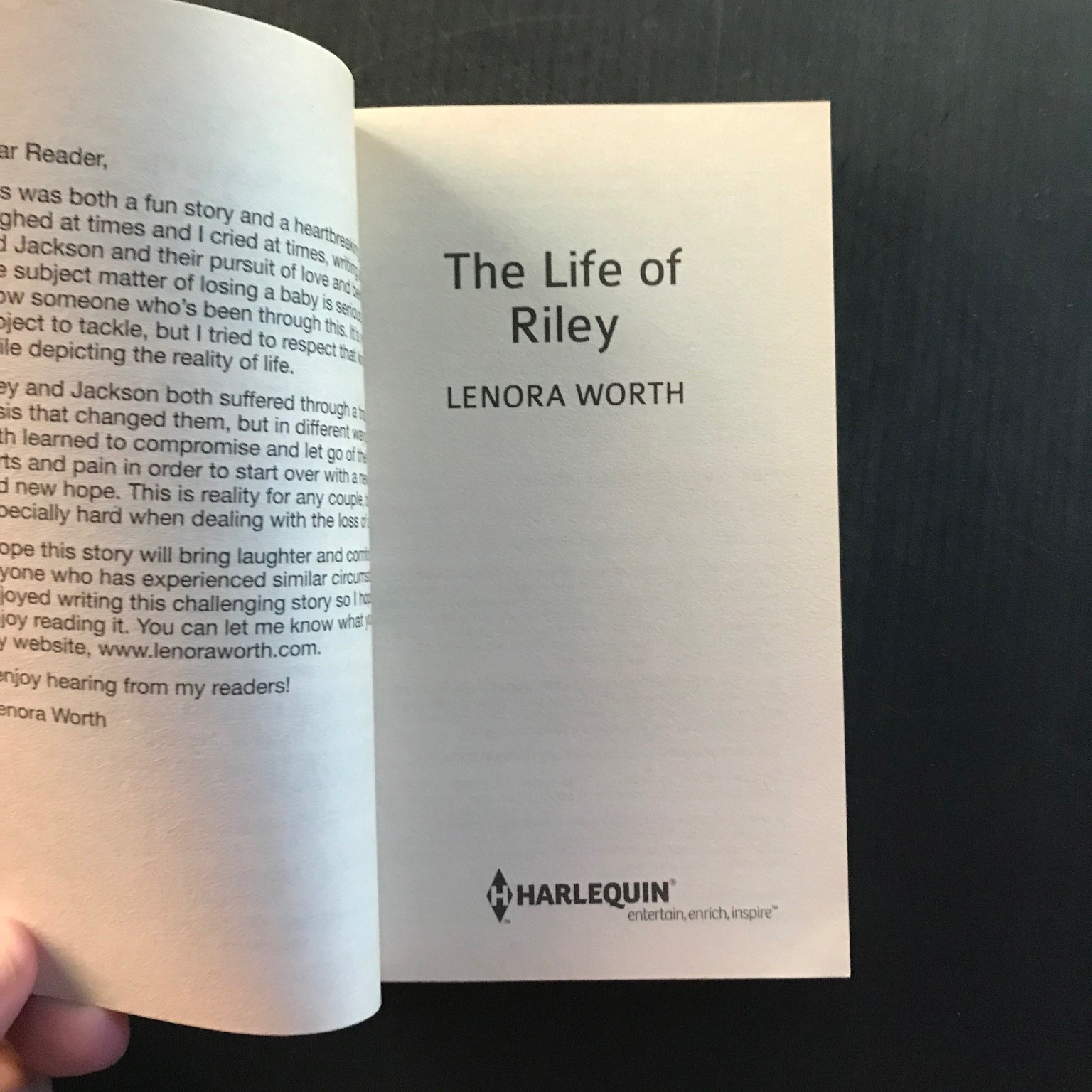 The Life of Riley Lenora Worth 2012 Harlequin Superromance Paperback