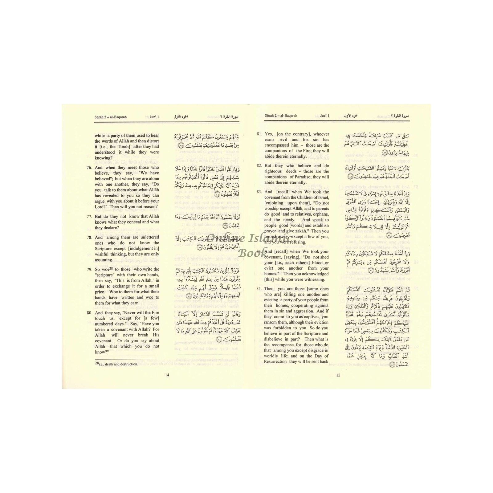 The Quran (Arabic Text with Corresponding English Meaning) 6.5 X 4.6 INCH
