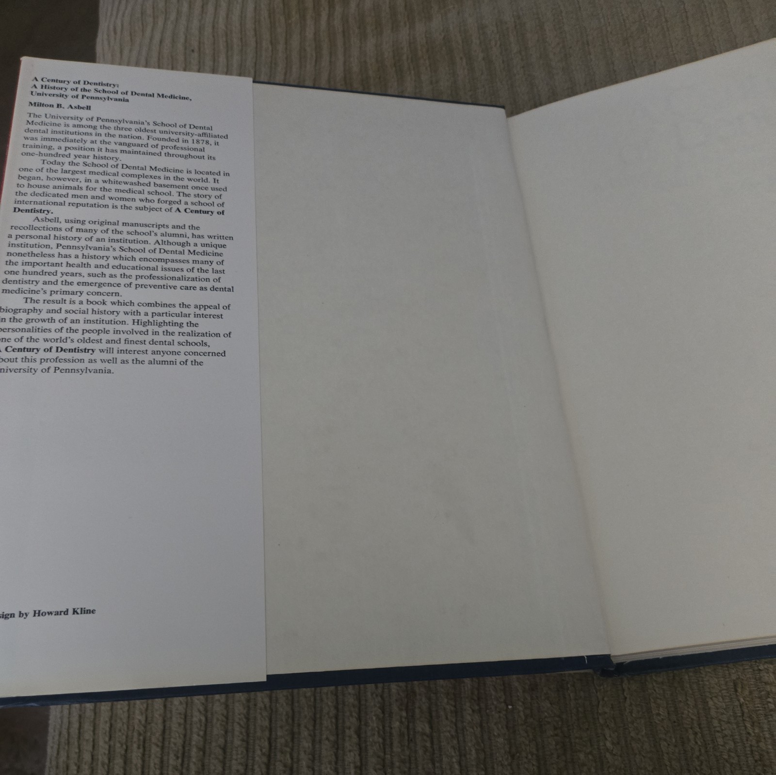 A Century of Dentistry by Milton B. Asbell (hardcover 1977)