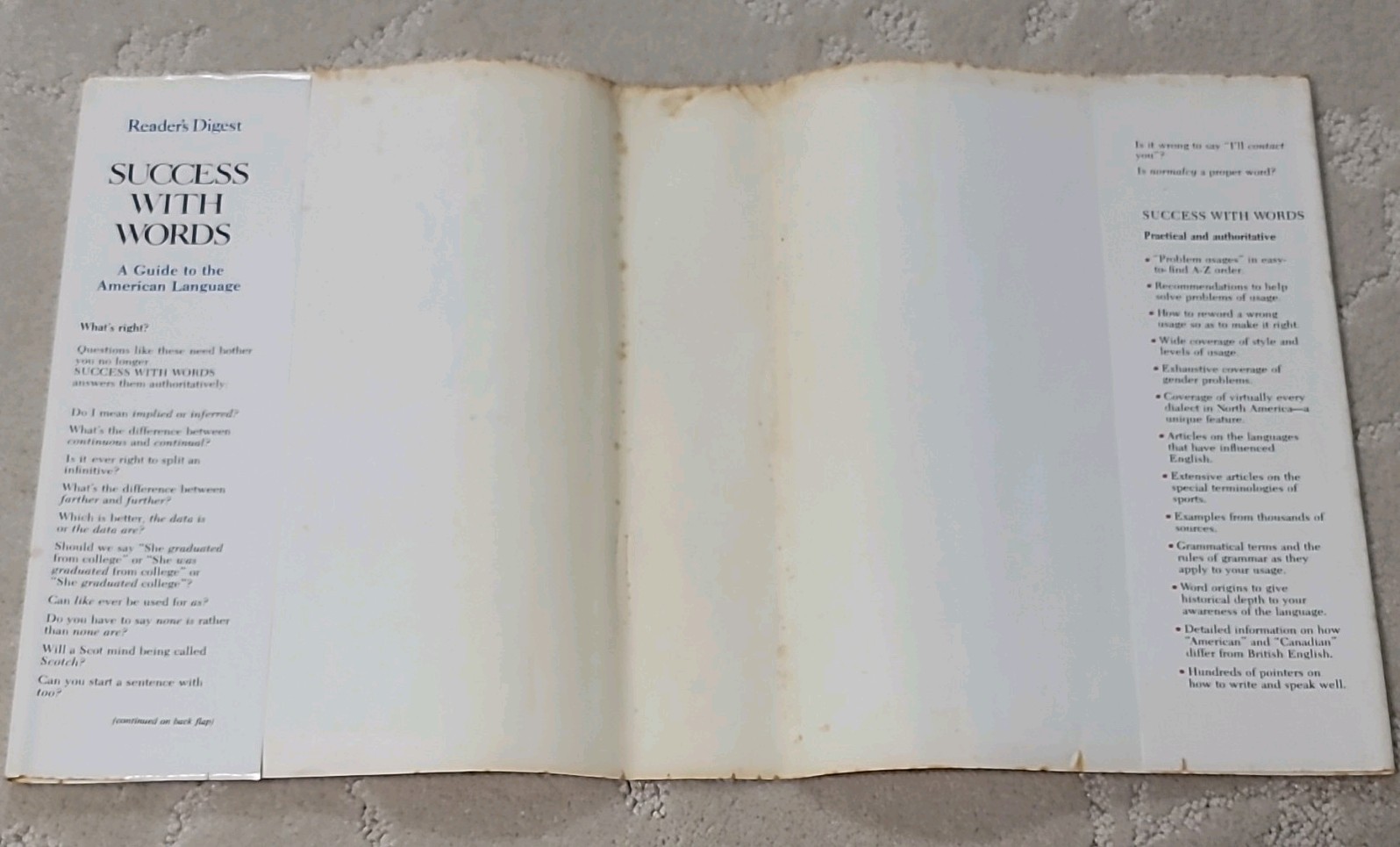 Reader’s Digest Success With Words Hardcover 1983 English Usage Dust Jacket
