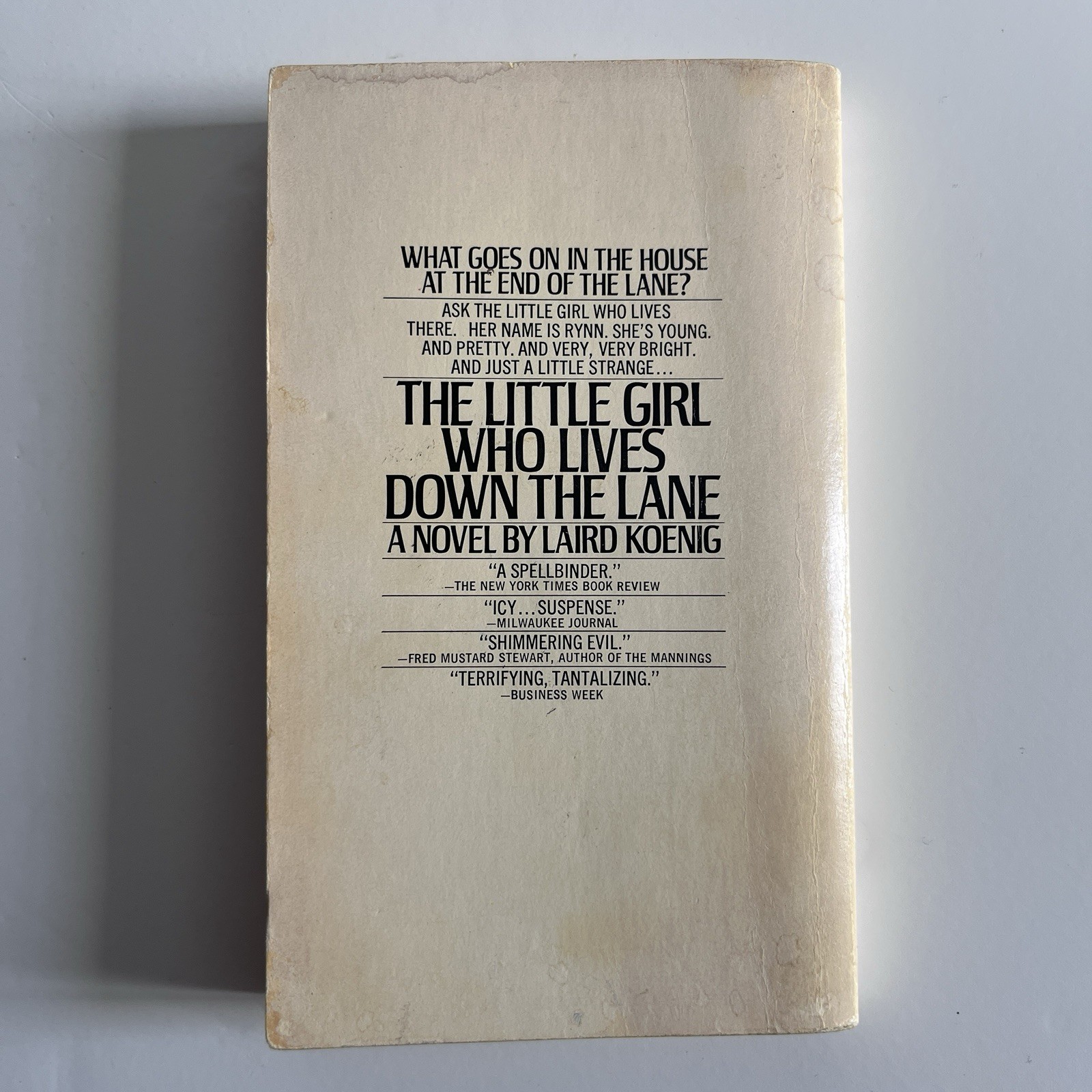 A Bantam Book The Little Girl Who Lives Down The Lane A Novel By Laird Koenig