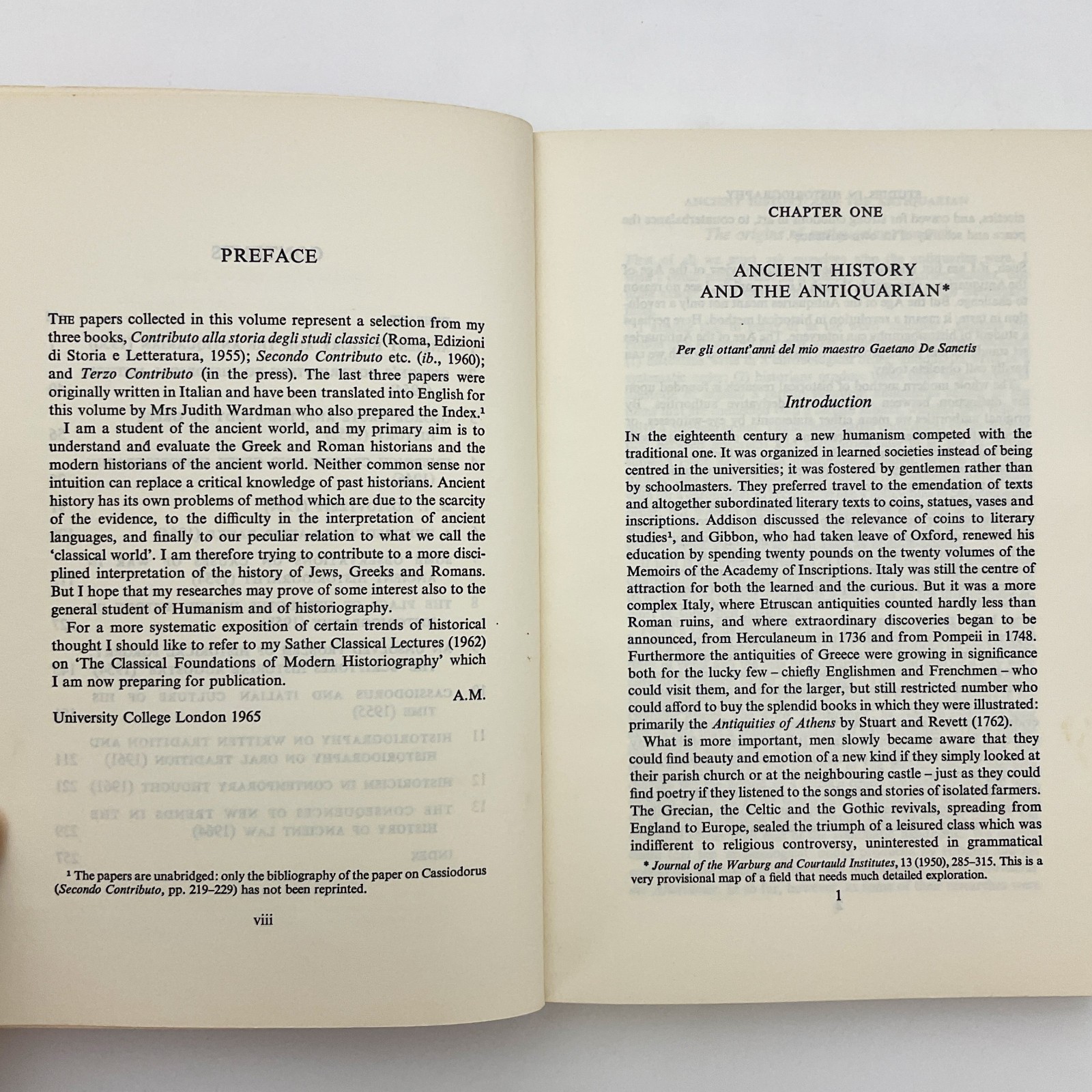 Studies in Historiography Academic Paperback Book A D Momigliano 1966