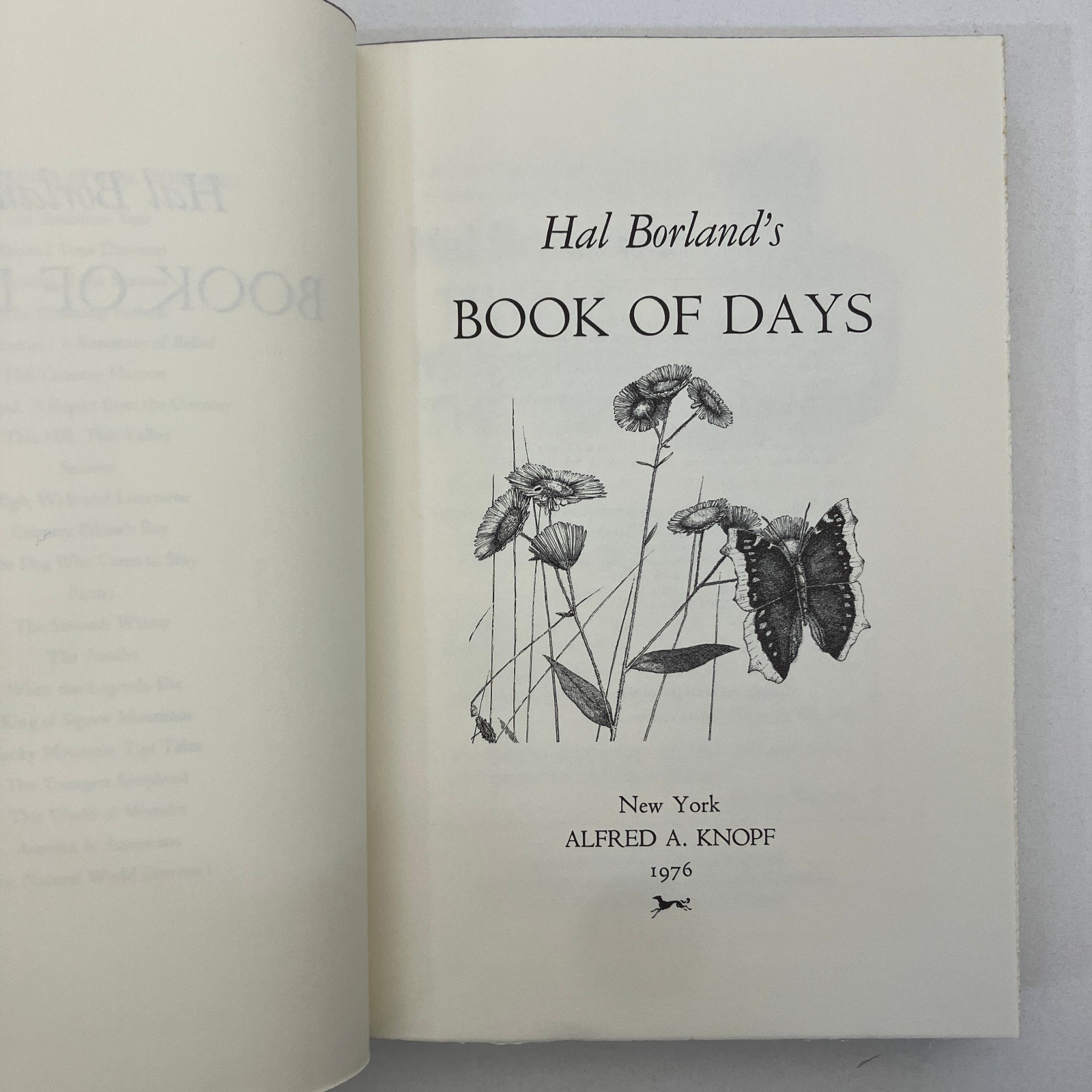 Hal Borland’s Book of Days Borzoi 1st Edition 1976 HCDJ Natural World History