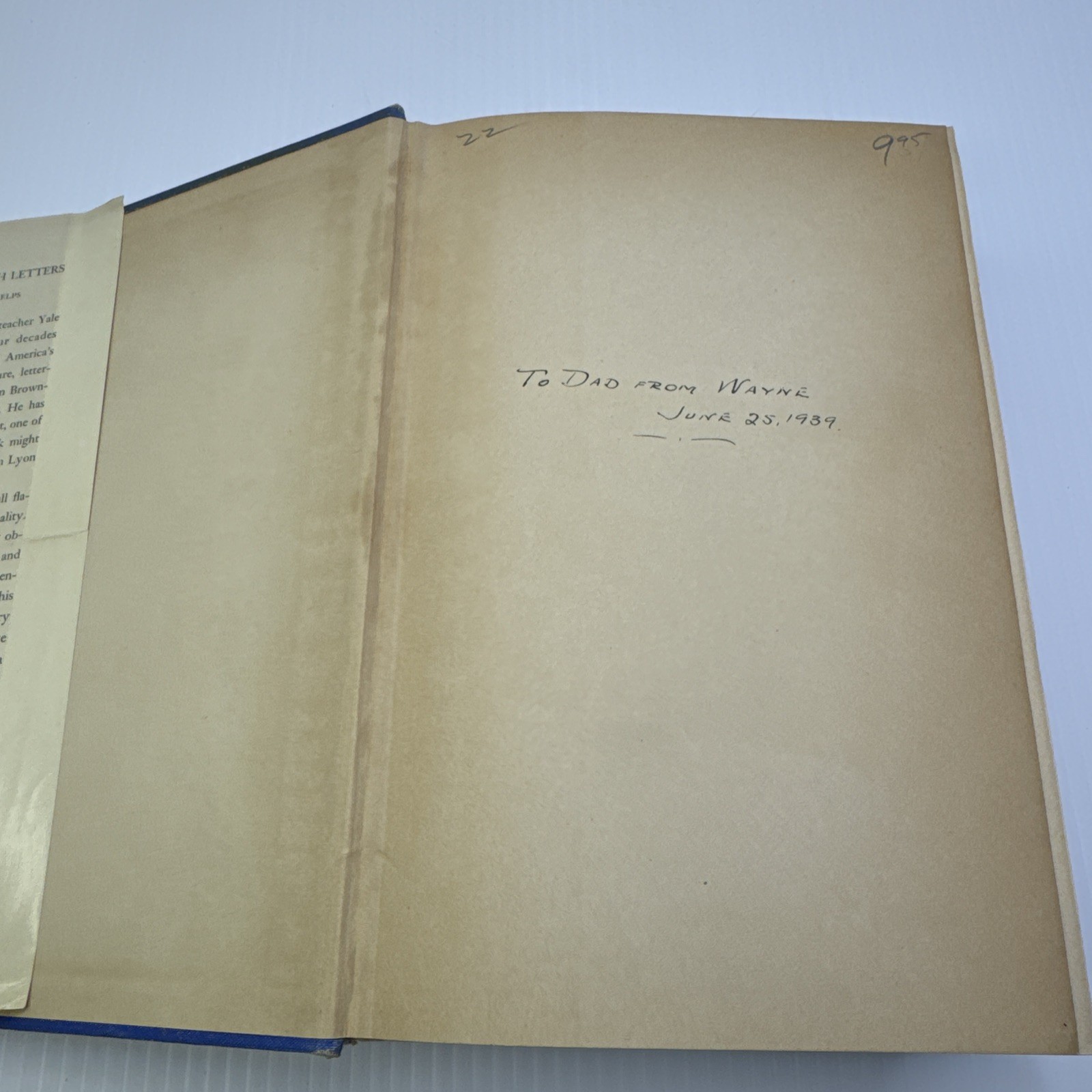 William Lyon Phelps Autobiography with Letters Second Print 1939 Oxford Press HC