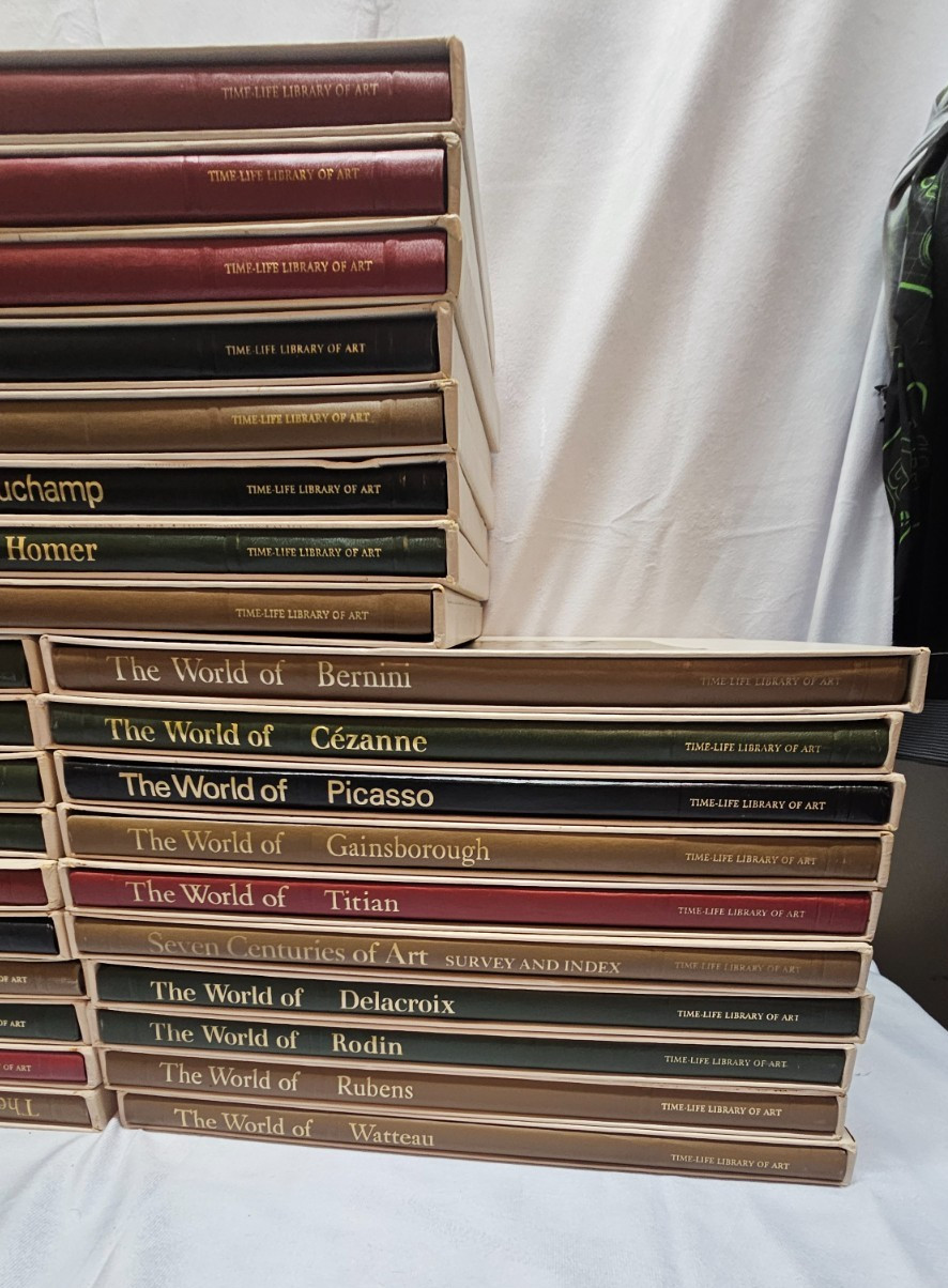 1967 Complete Set of 28 Time Life Library of Art Hardcovers w/Slip Covers-USED