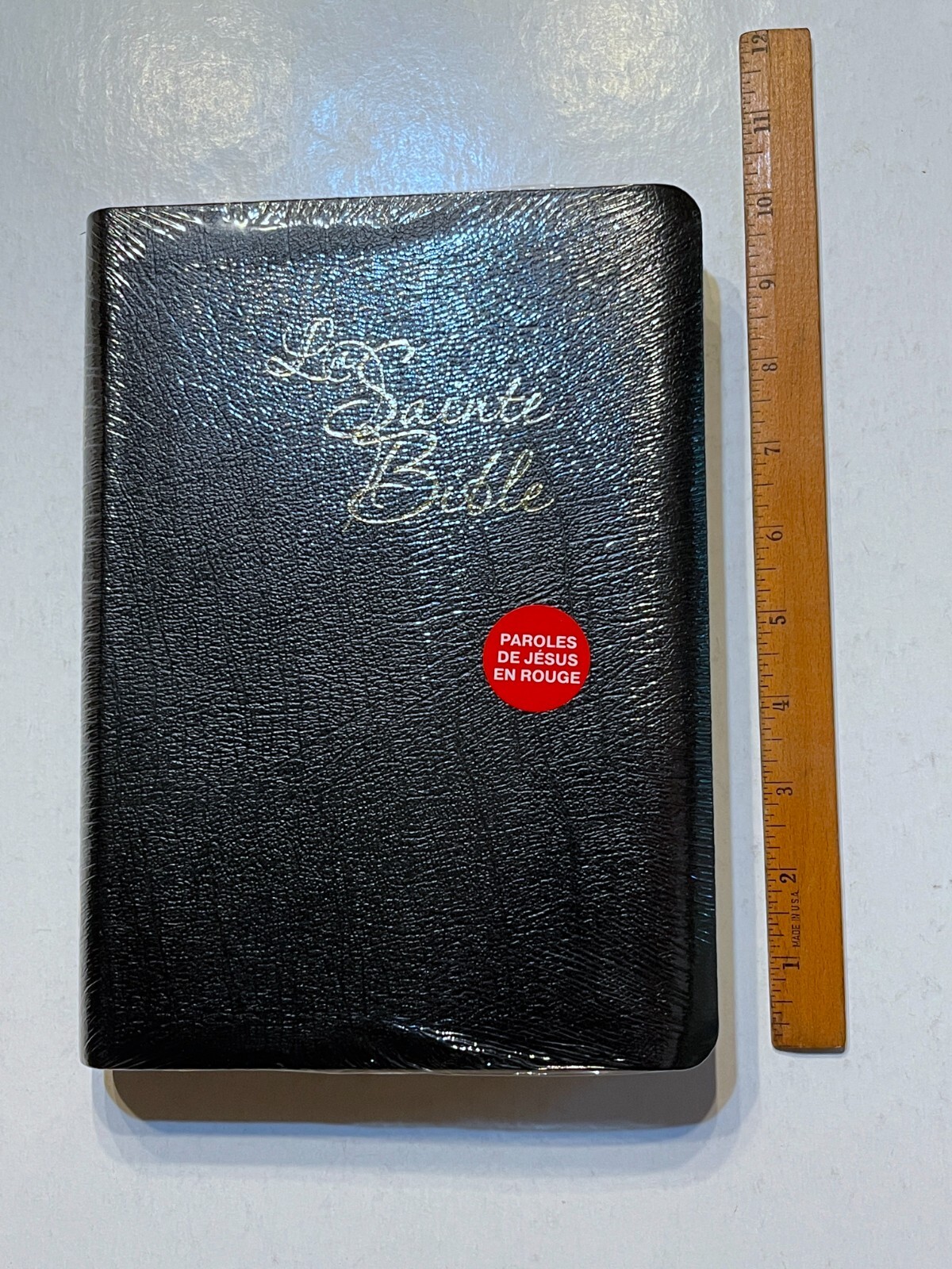 French Bible LARGE PRINT, Segond 1910 Black Bonded Leather, Red Letter