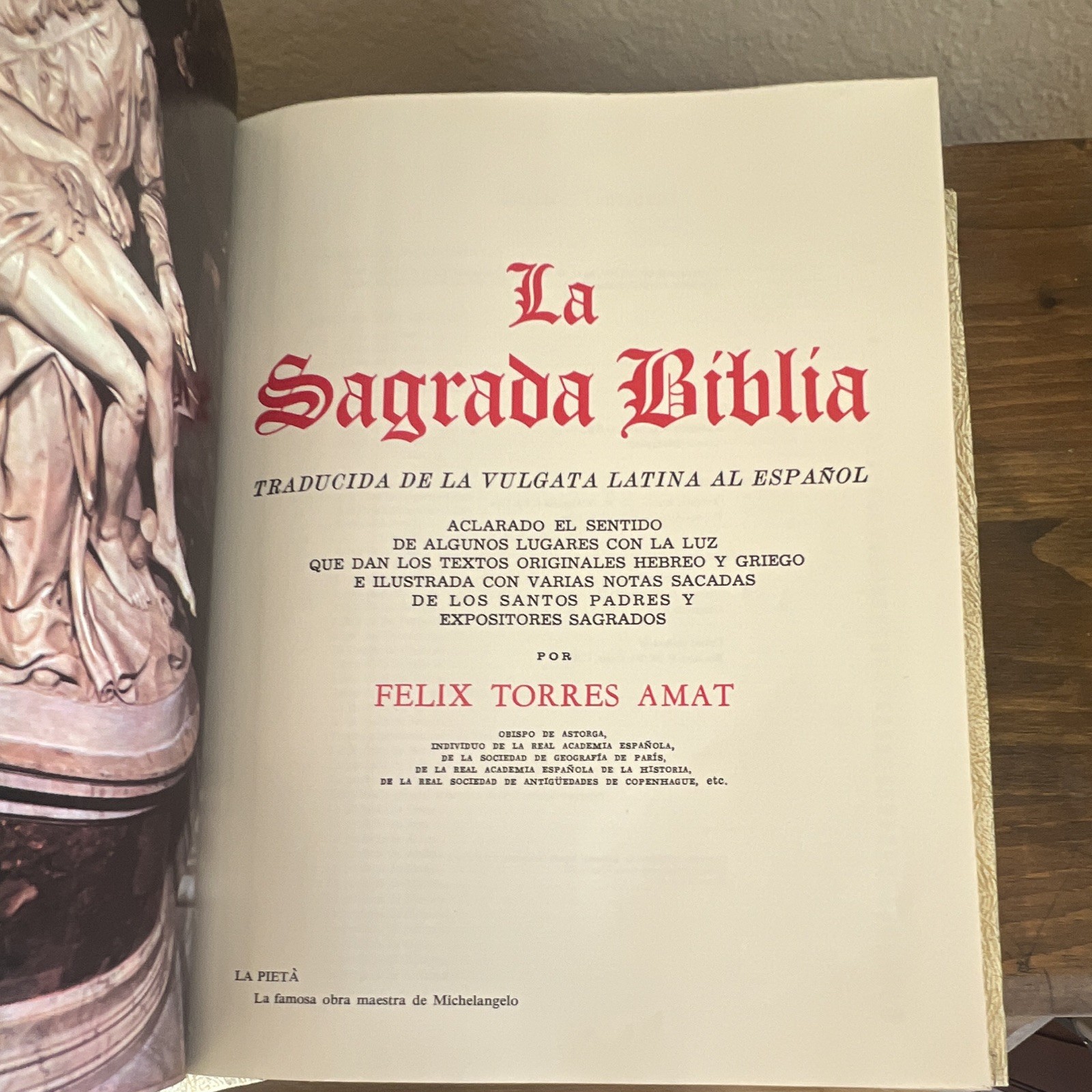 La Sagrada Biblia Felix Torres Amat Illustrated Family Bible Blank Record Like N