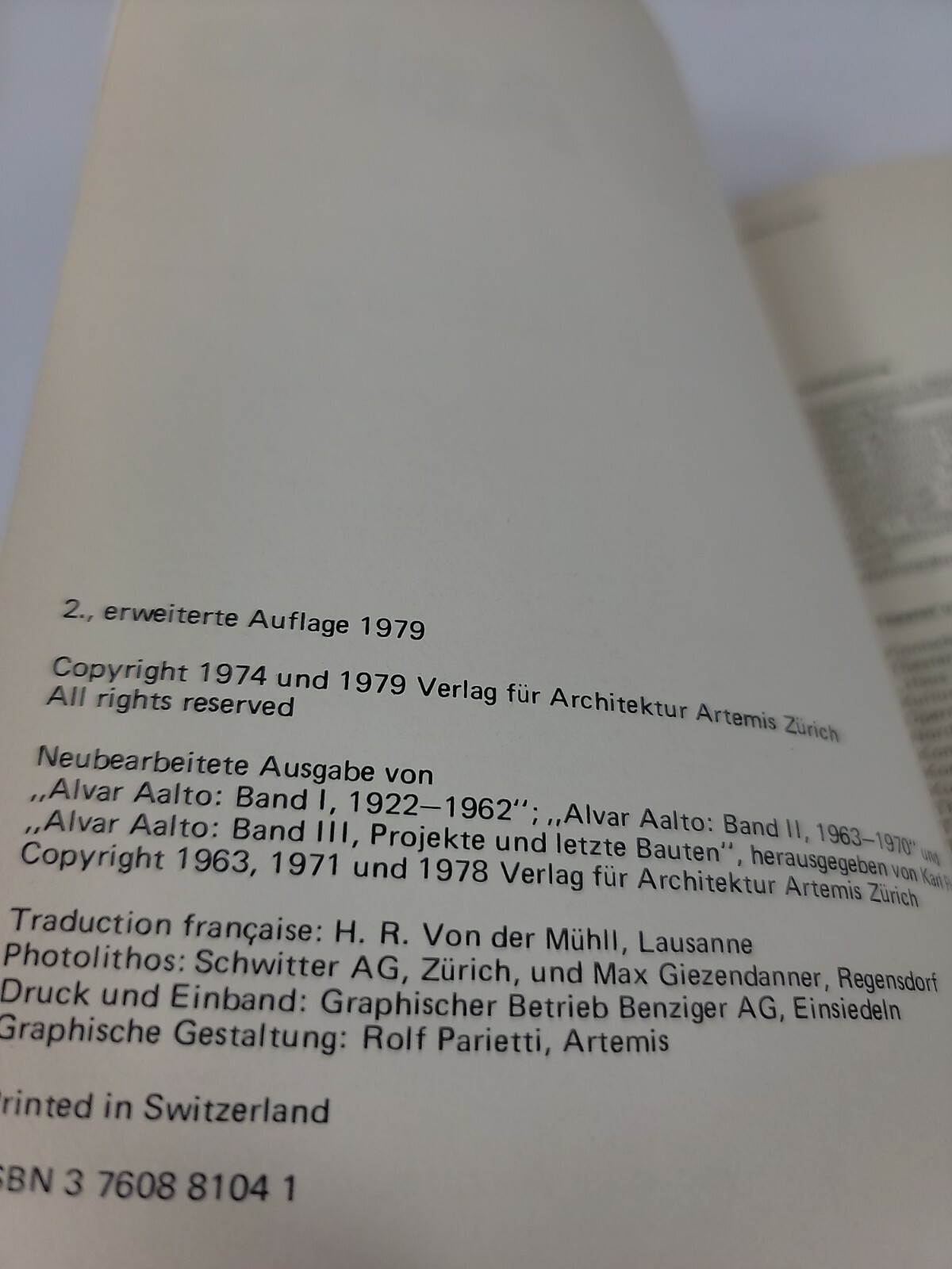 Alvar Aalto Studio Paperback By Karl Fleig German French 1979