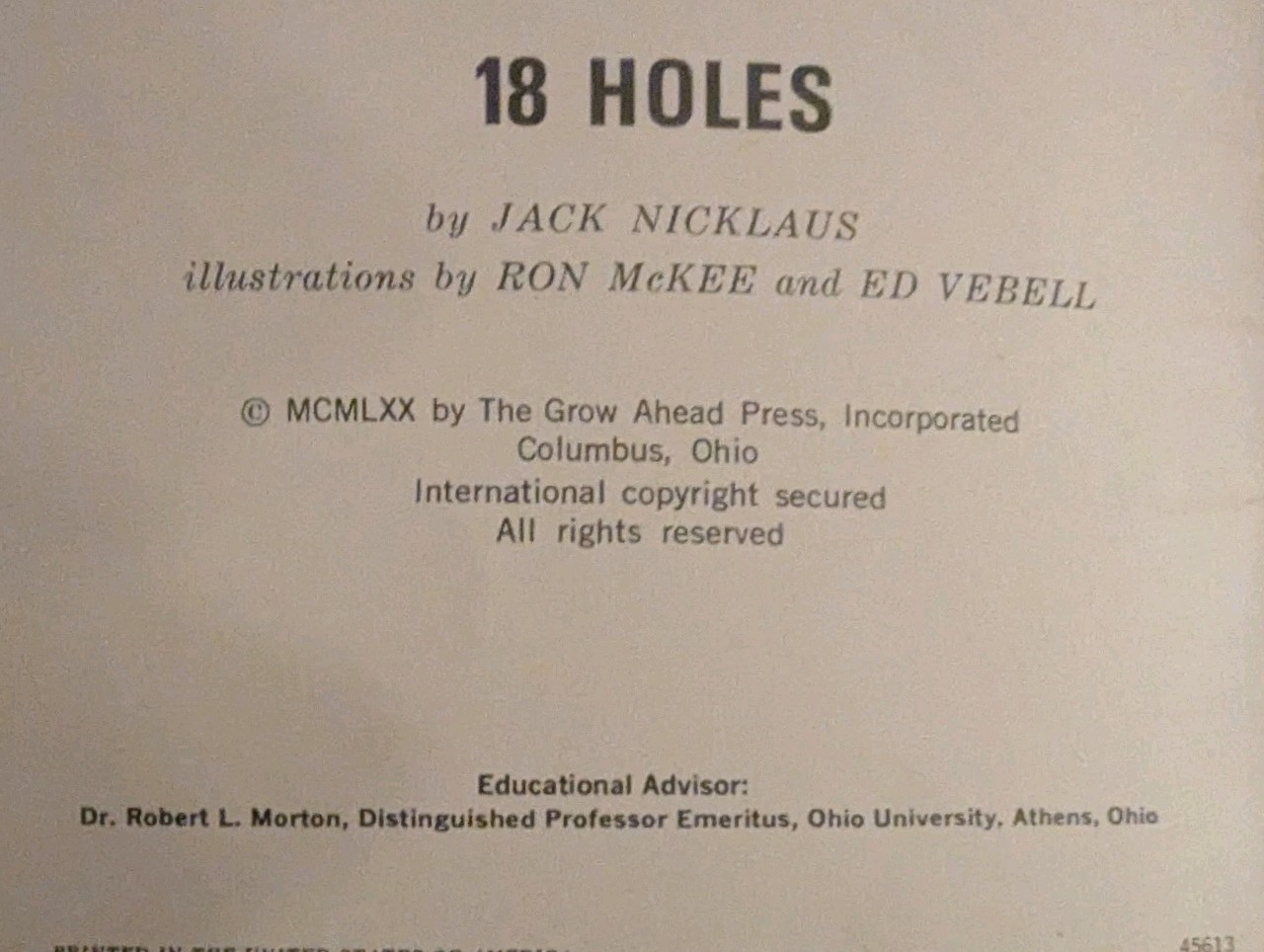 Vintage 1970 “18 Holes” Jack Nicklaus TeeTo Green Instructions 34-Pages