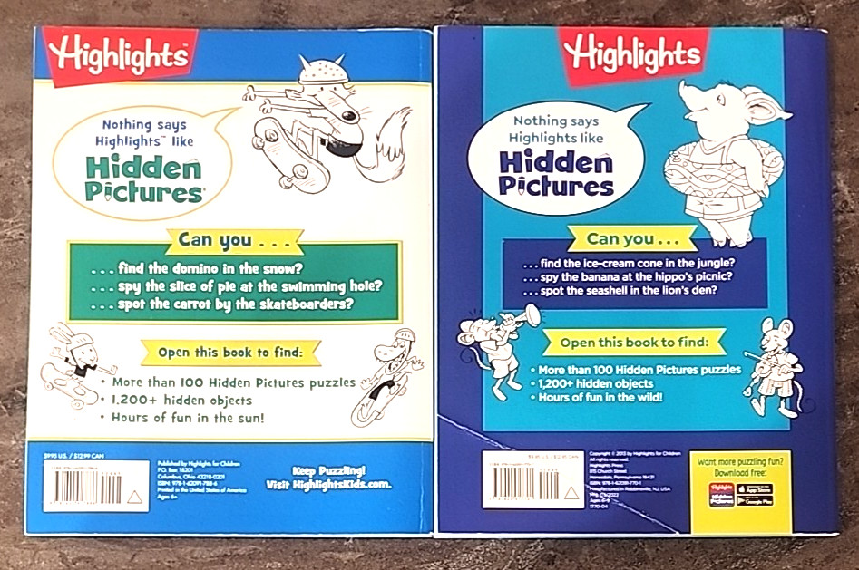 Lot 2 Highlights Hidden Pictures Wildlife Outdoor Puzzles 1200+ Objects to Find