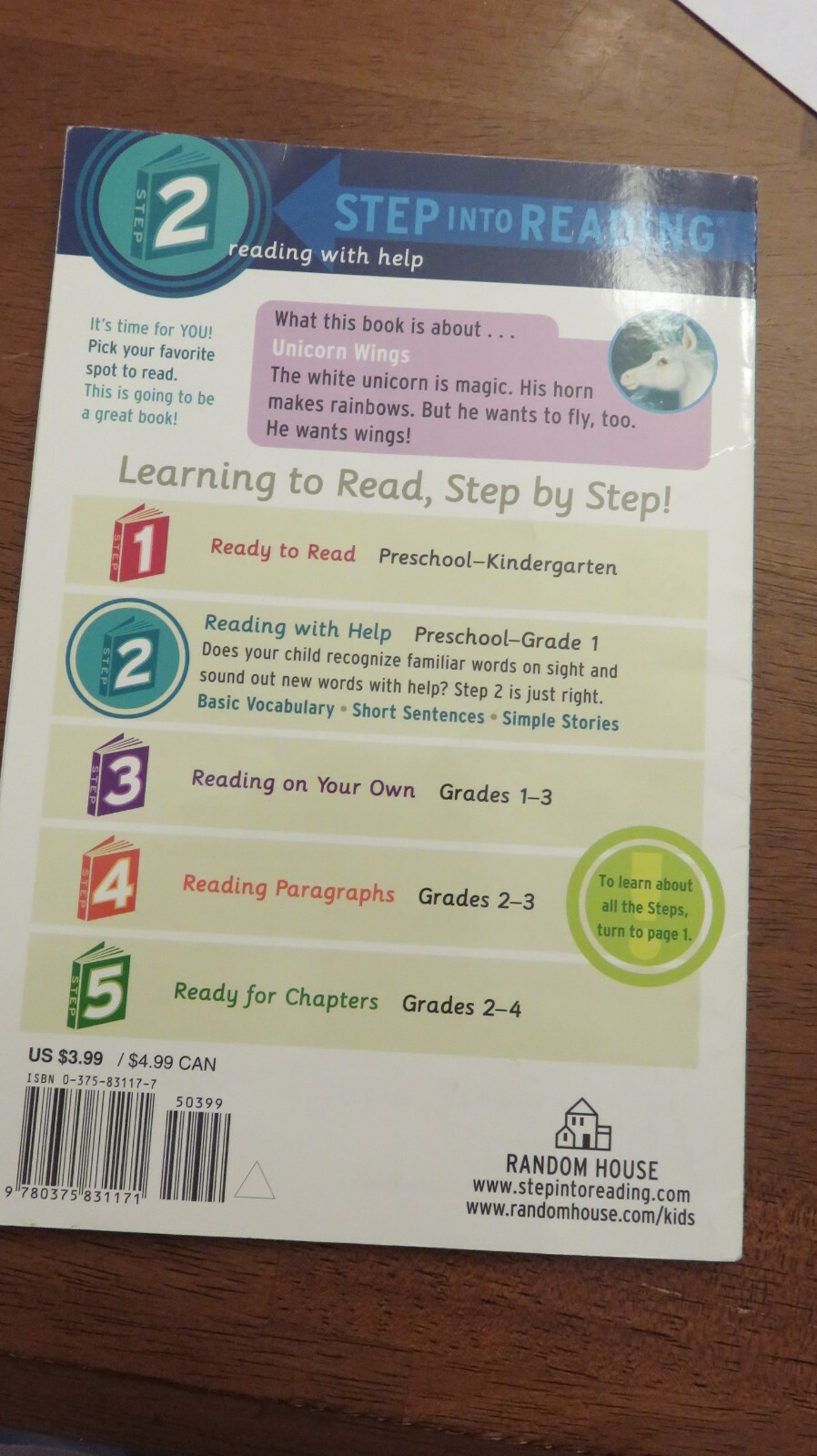 Step into Reading Ser.: Unicorn Wings by Mallory Loehr (2006, Perfect)