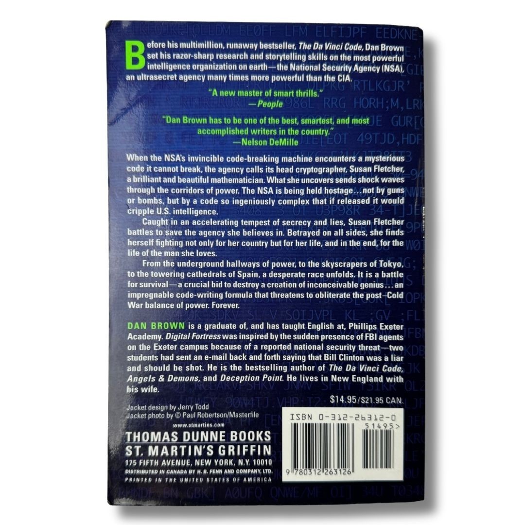 Digital Fortress Dan Brown Mass Market Paperback Tech Thriller Novel