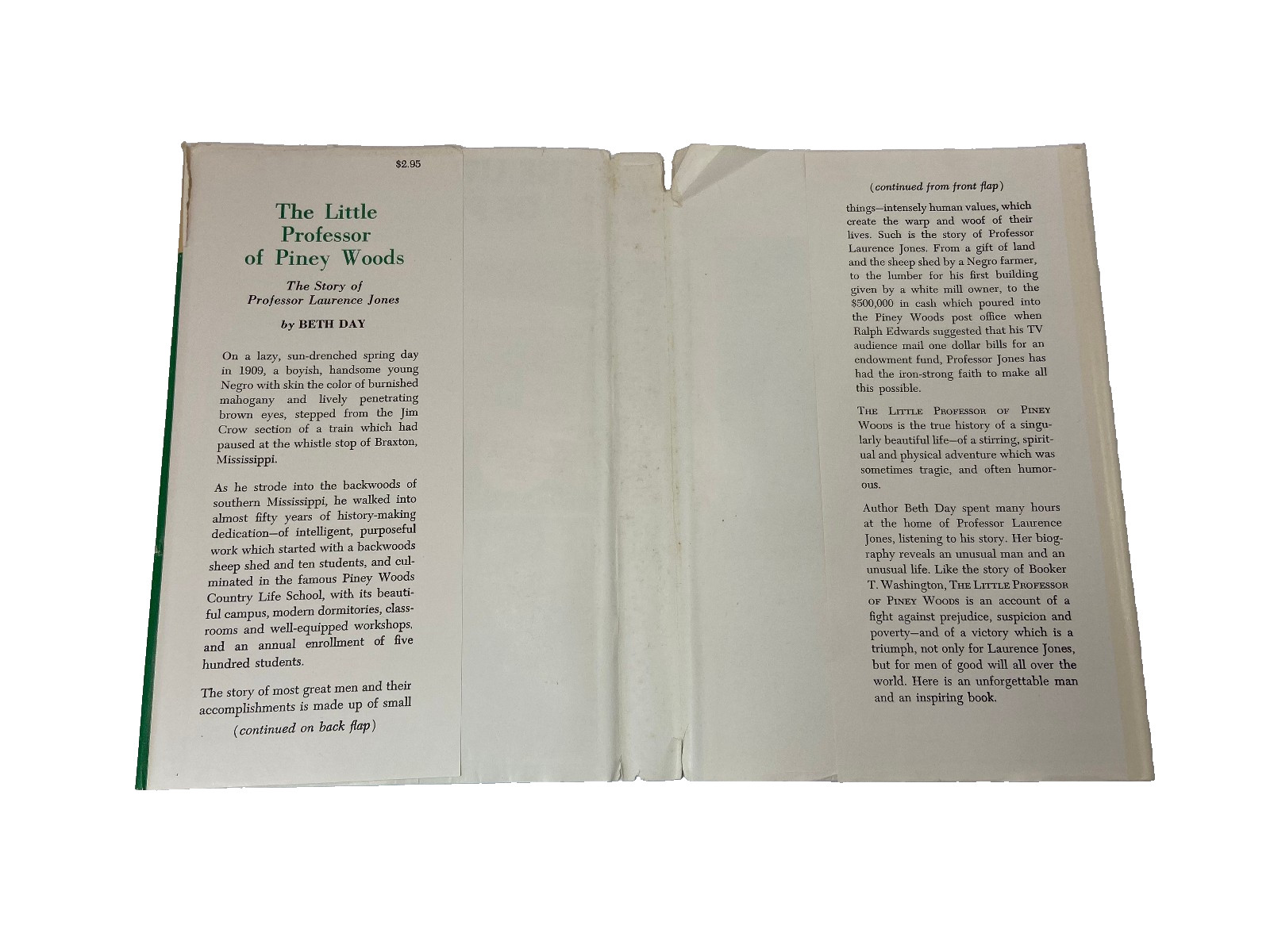 The Little Professor of Piney Woods by Beth Day HC, 1955 DJ Laurence Jones