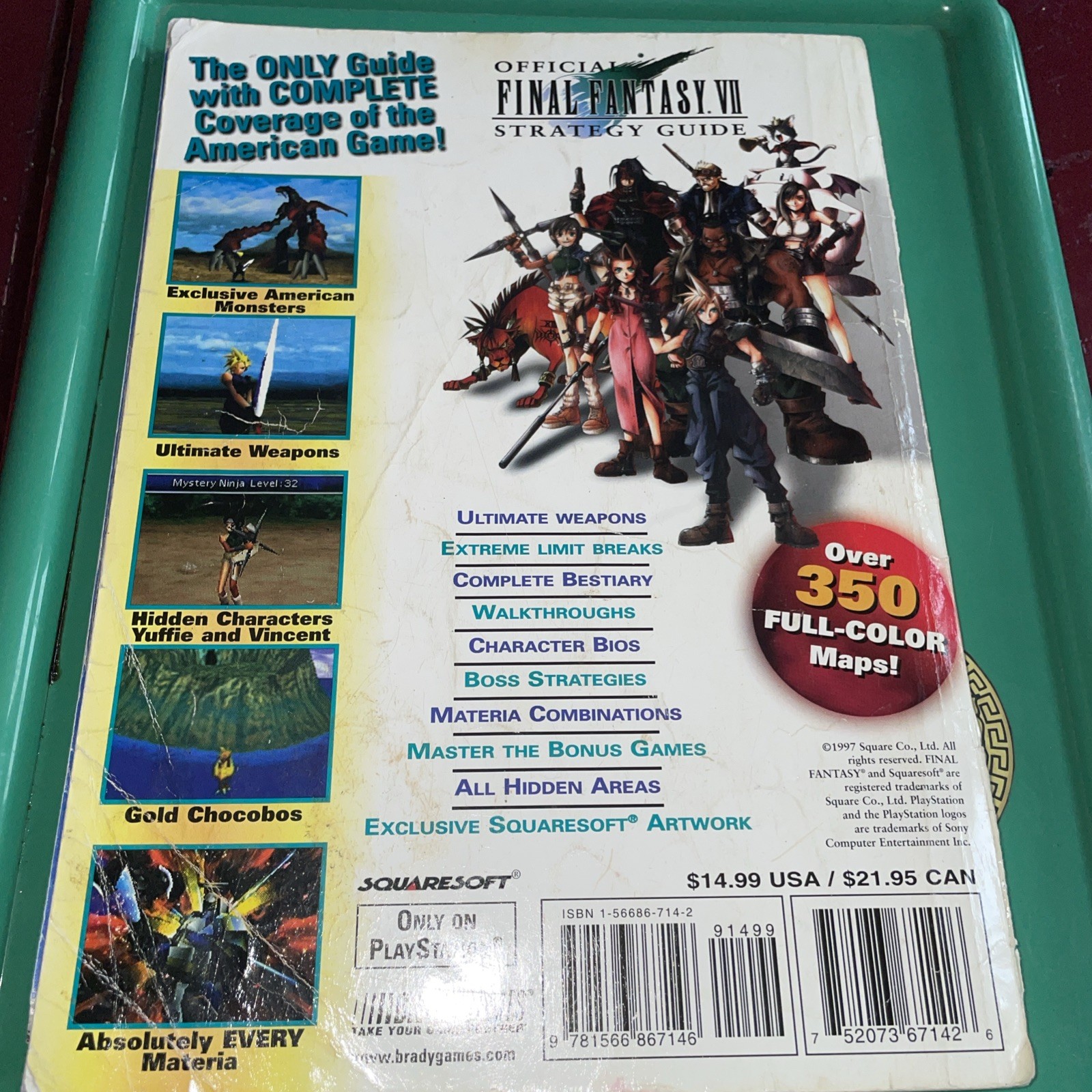 FINAL FANTASY VII BRADY GAMES STRATEGY GUIDE VERY RARE 1ST COVER! FF7