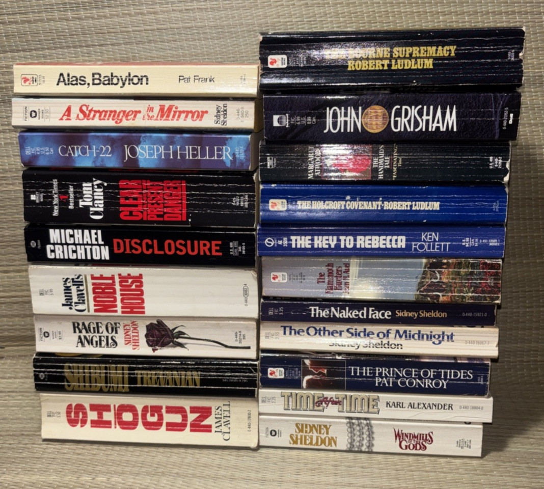 Lot of 20 Vintage PBs Mysteries, Suspense, Thrillers, Fiction, Good Condition.