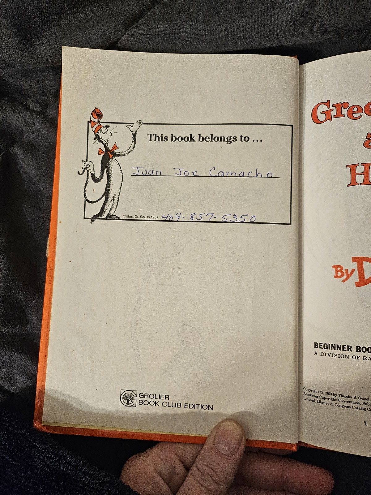 Green Eggs and Ham By Dr. Seuss, Grolier 1988