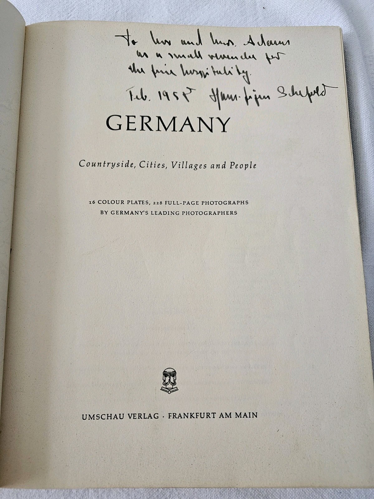 Germany Countryside, Cities, Villages, People 19th Edition 1956 Hardback Book