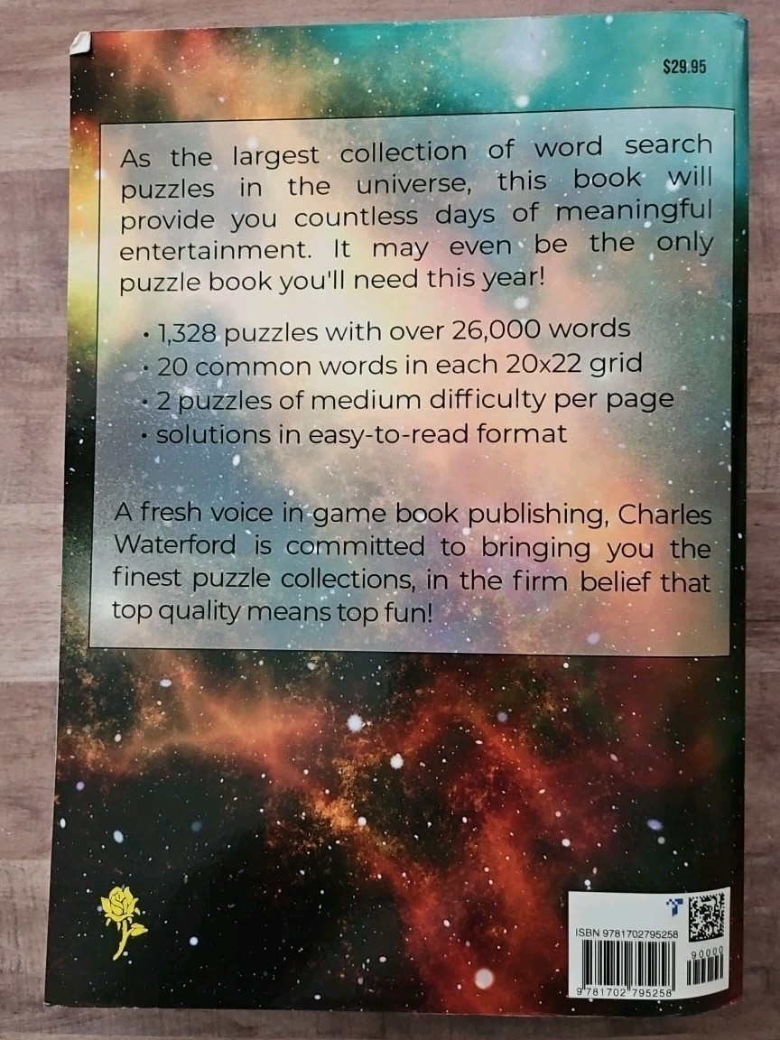 THE BIGGEST WORD SEARCH BOOK IN THE UNIVERSE #4 By Charles Waterford 1328 Puzzle