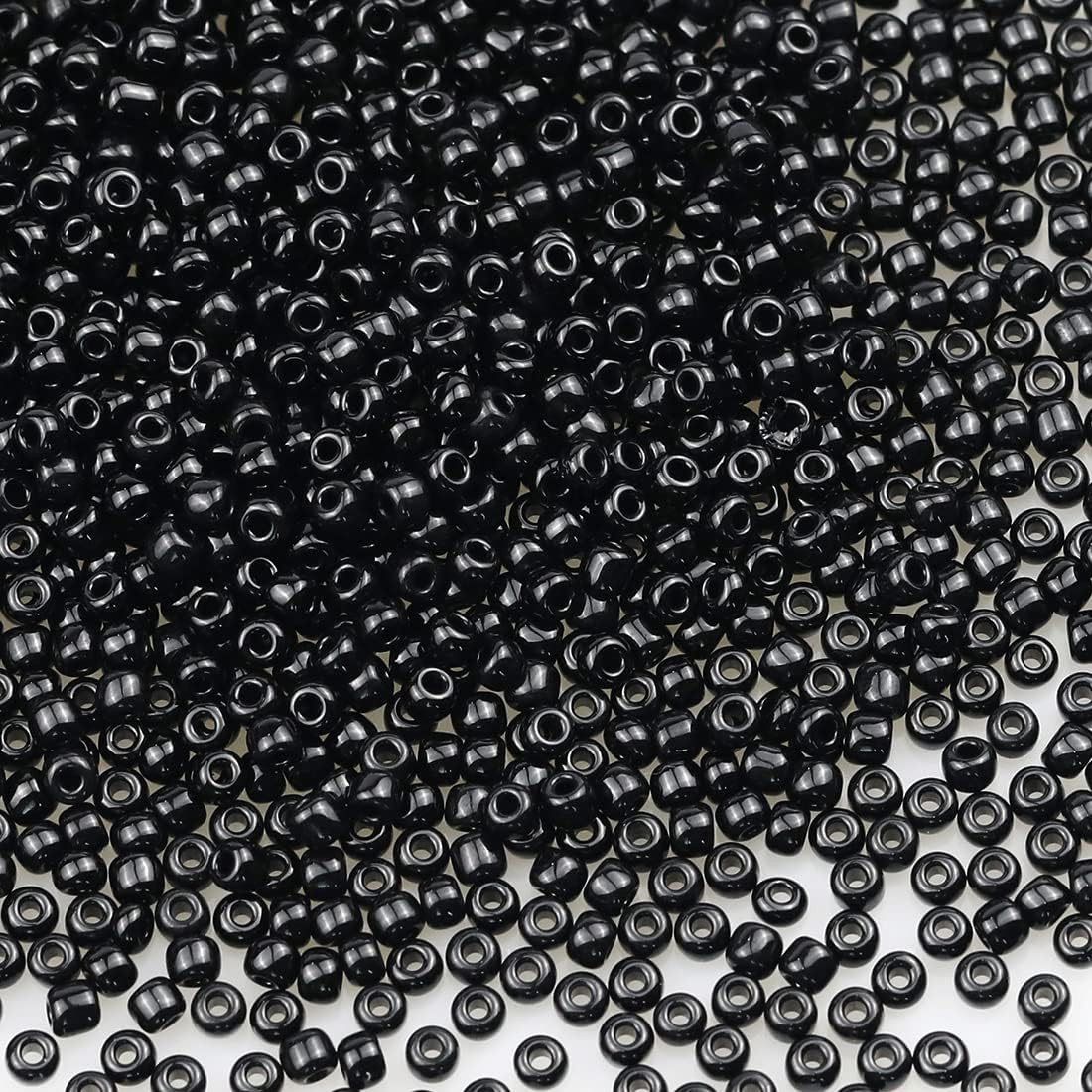 Opaque Black Color 3mm Seed Beads About 3600pcs/100Grams in Bag, 8/0 Glass Craft