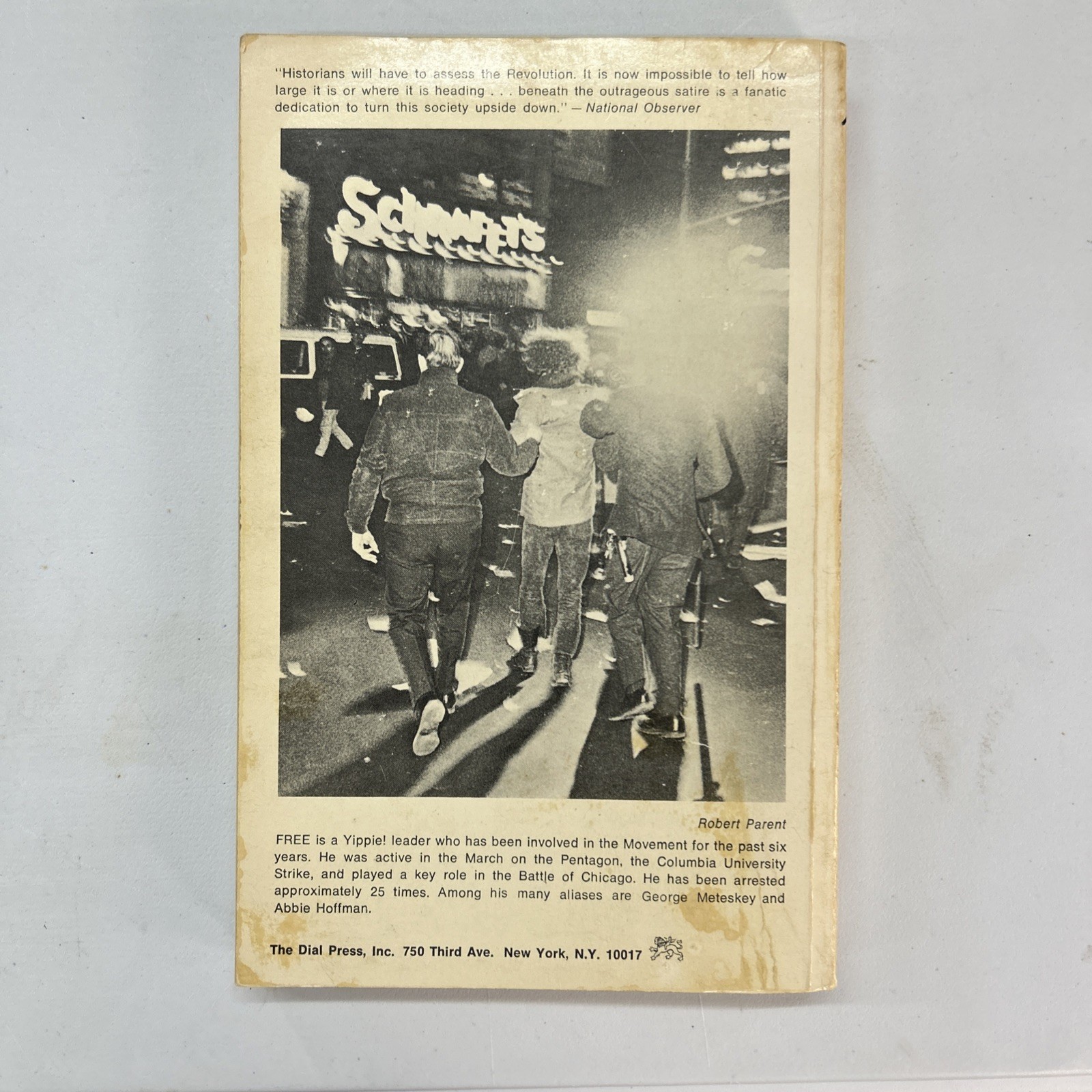Revolution for the Hell of It BY Free, The Book That Earned Abbie Hoffman a Five