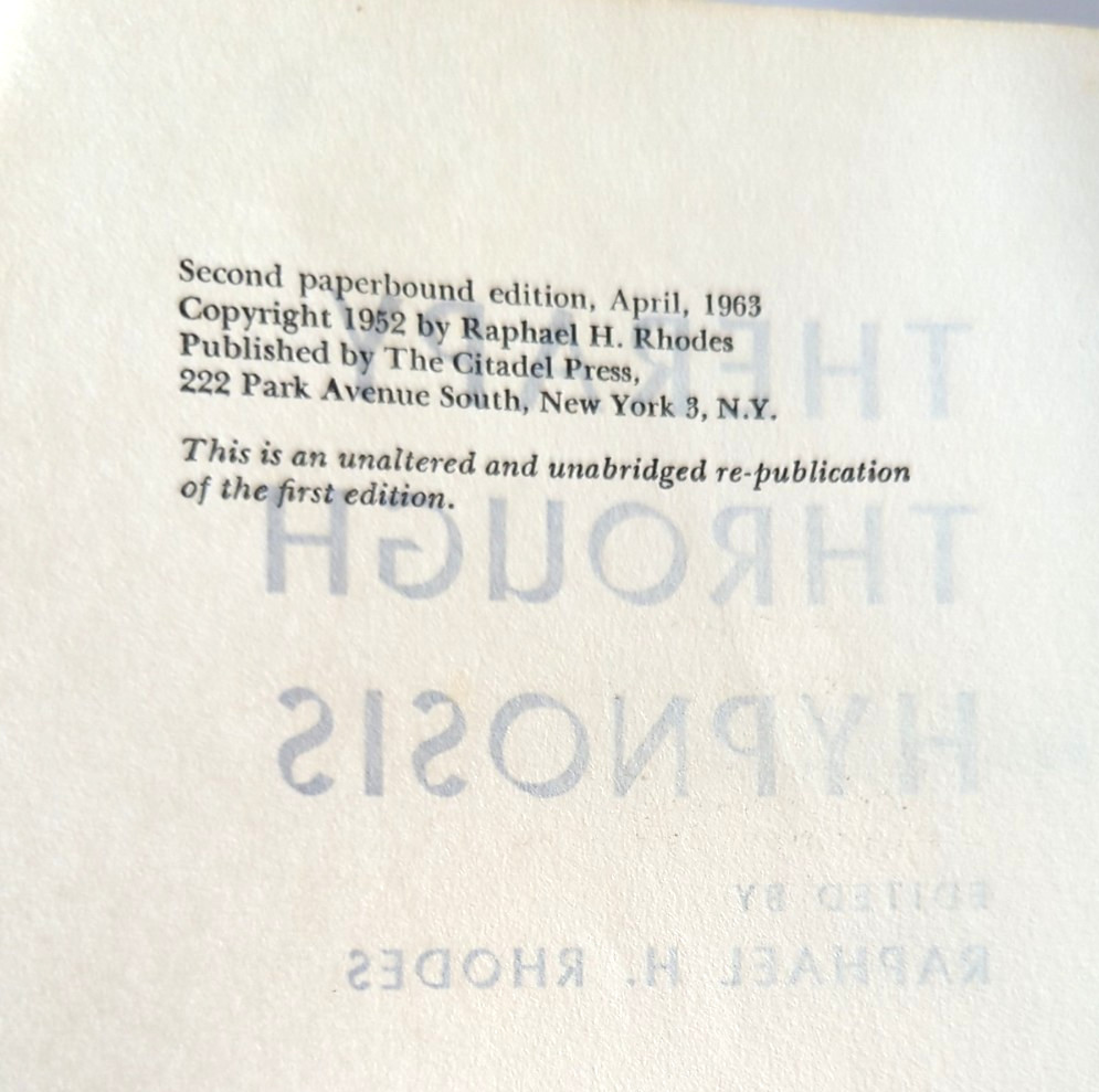 Therapy Through Hypnosis 1963 PB Case Histories Hypnotism has Cured Anxiety