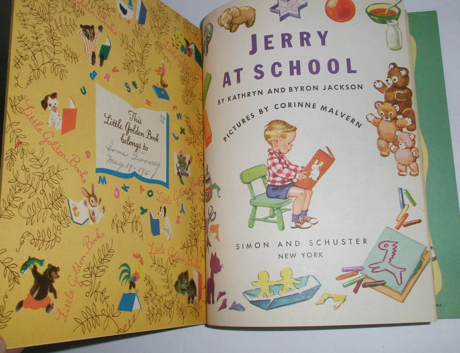 Little Golden Book Jerry At School Complete Puzzle “A” 1st Edition 1950 #94