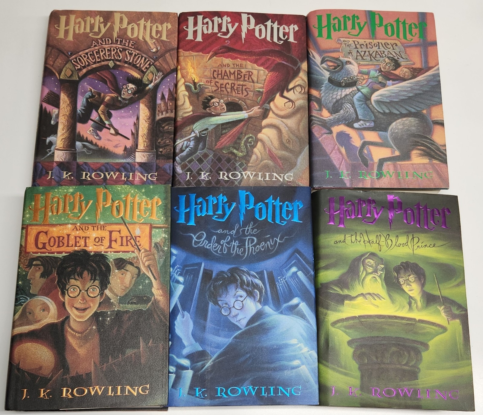 Harry Potter Hardcover Book Lot 1-6 W/ Dust Jackets Goblet Of Fire 1st Print
