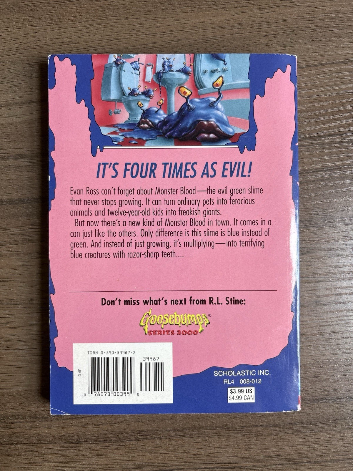 Goosebumps #62 Monster Blood IV 1st Print – R L Stine 1997 with Cards & Bookmark
