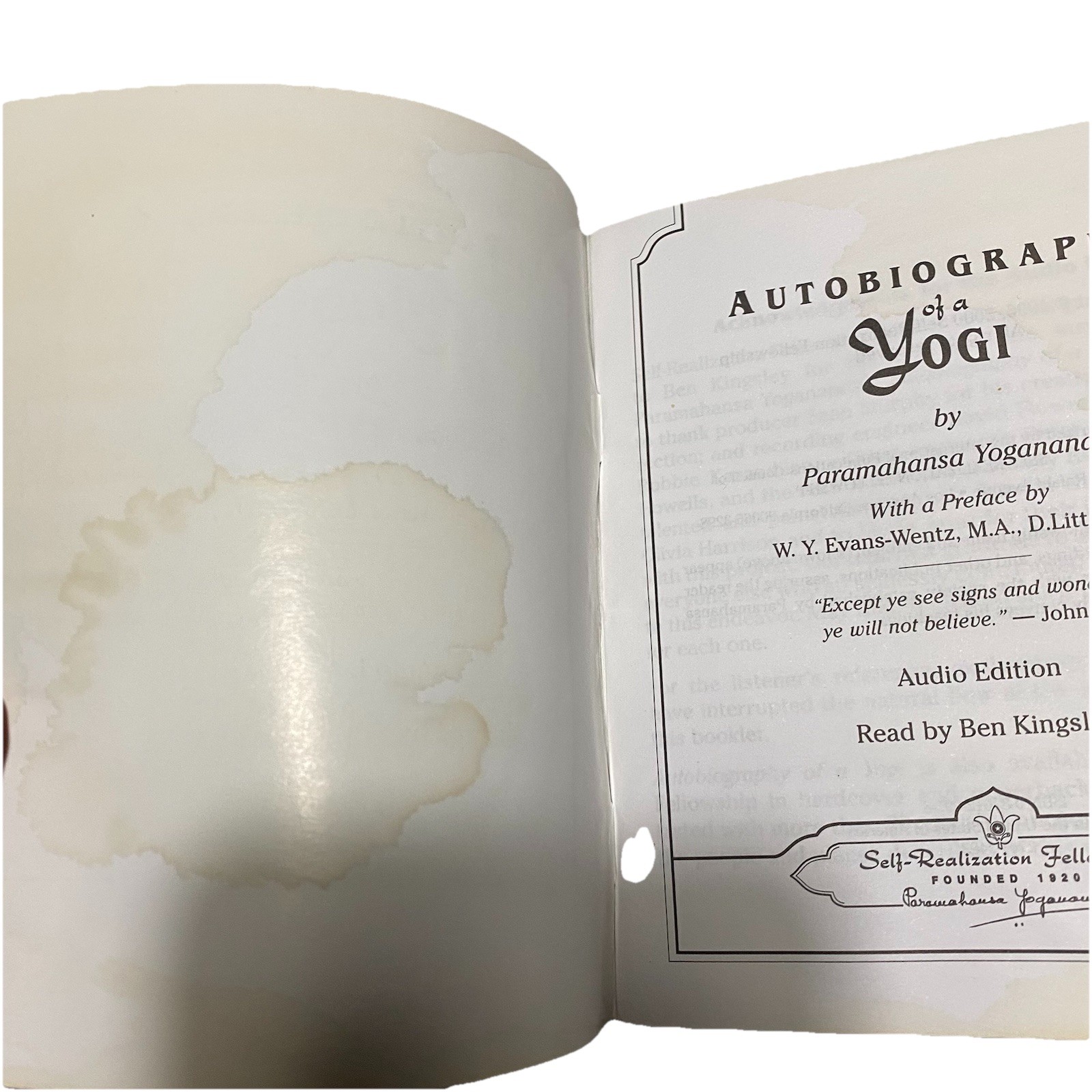 Autobiography of a Yogi, Paramahansa Yogananda Read by Ben Kingsley, 15 CDs, VG