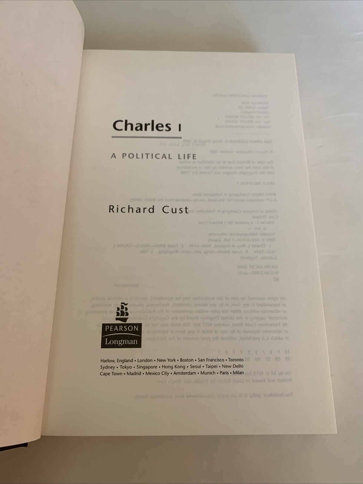 Charles I : A Political Life Hardcover Richard Cust