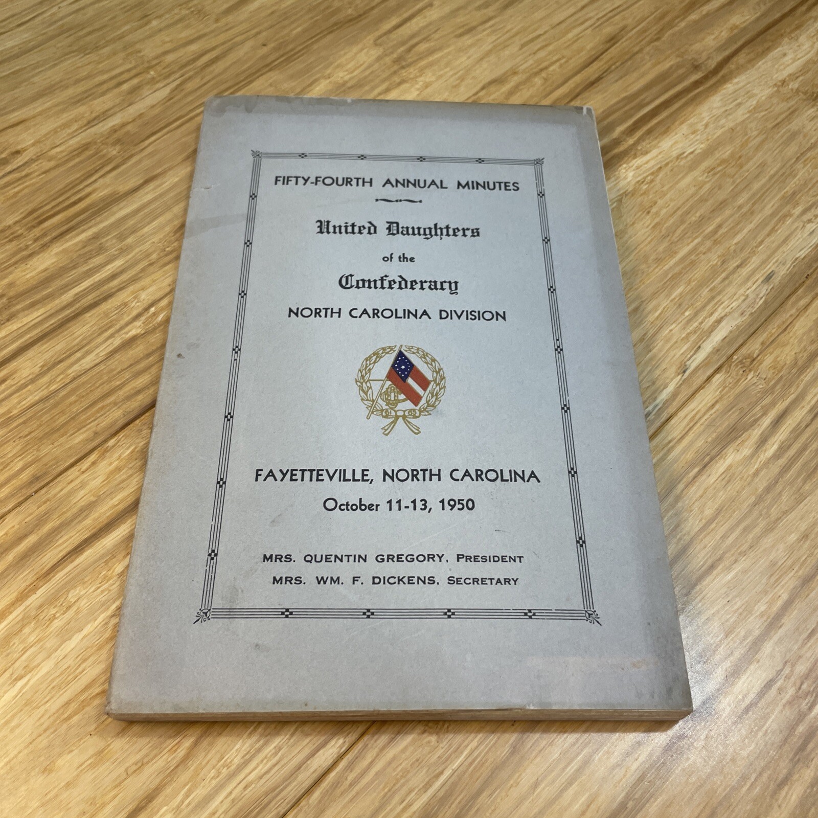 54th Annual Minutes United Daughters of the Confederary NC Division 1950 KG